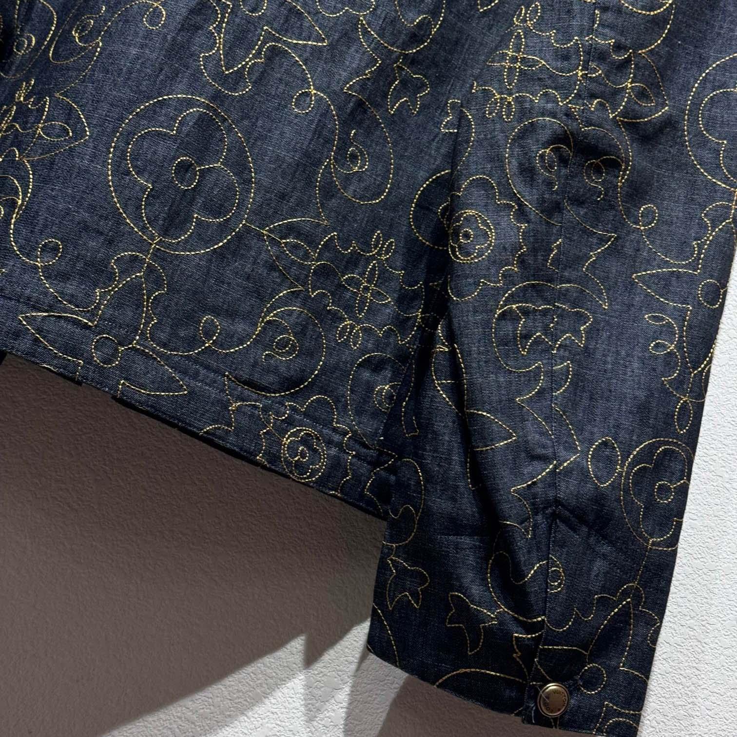 Louis Vuitton Embroidered Denim Workwear Jacket   - PerfectKickZ