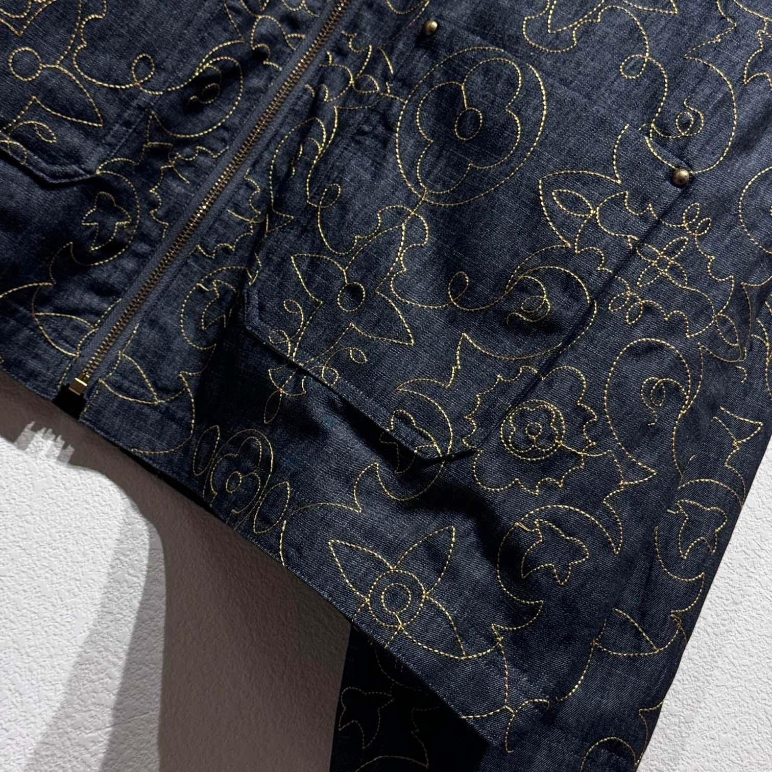 Louis Vuitton Embroidered Denim Workwear Jacket   - PerfectKickZ