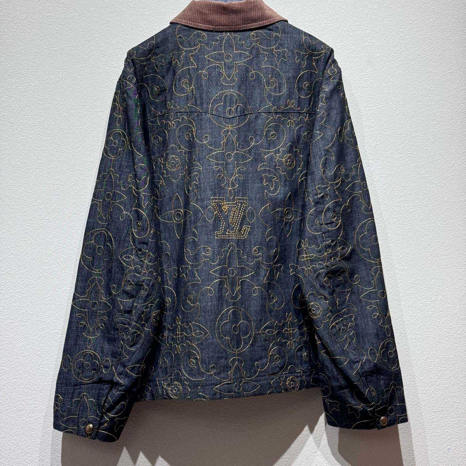 Louis Vuitton Embroidered Denim Workwear Jacket   - PerfectKickZ