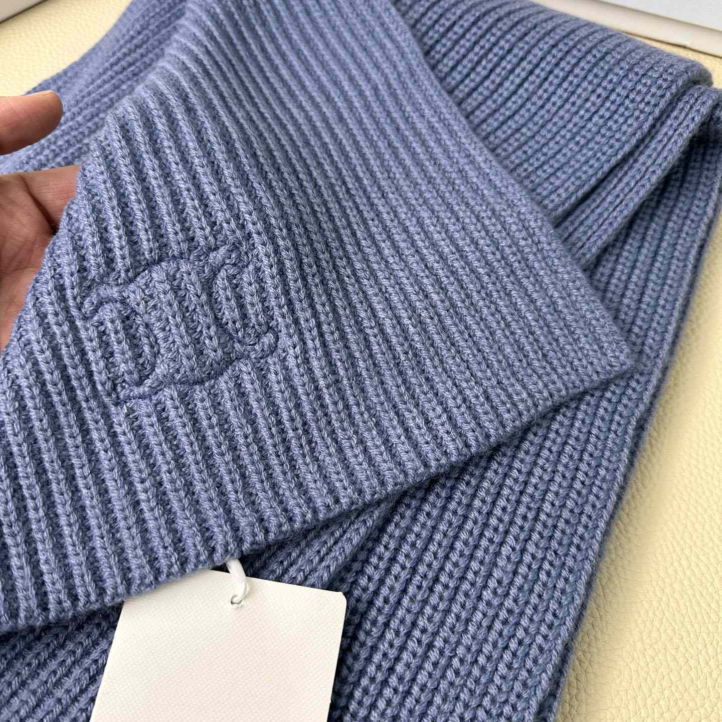Celine Triomphe Scarf In Ribbed Cashmere Wool - PerfectKickZ