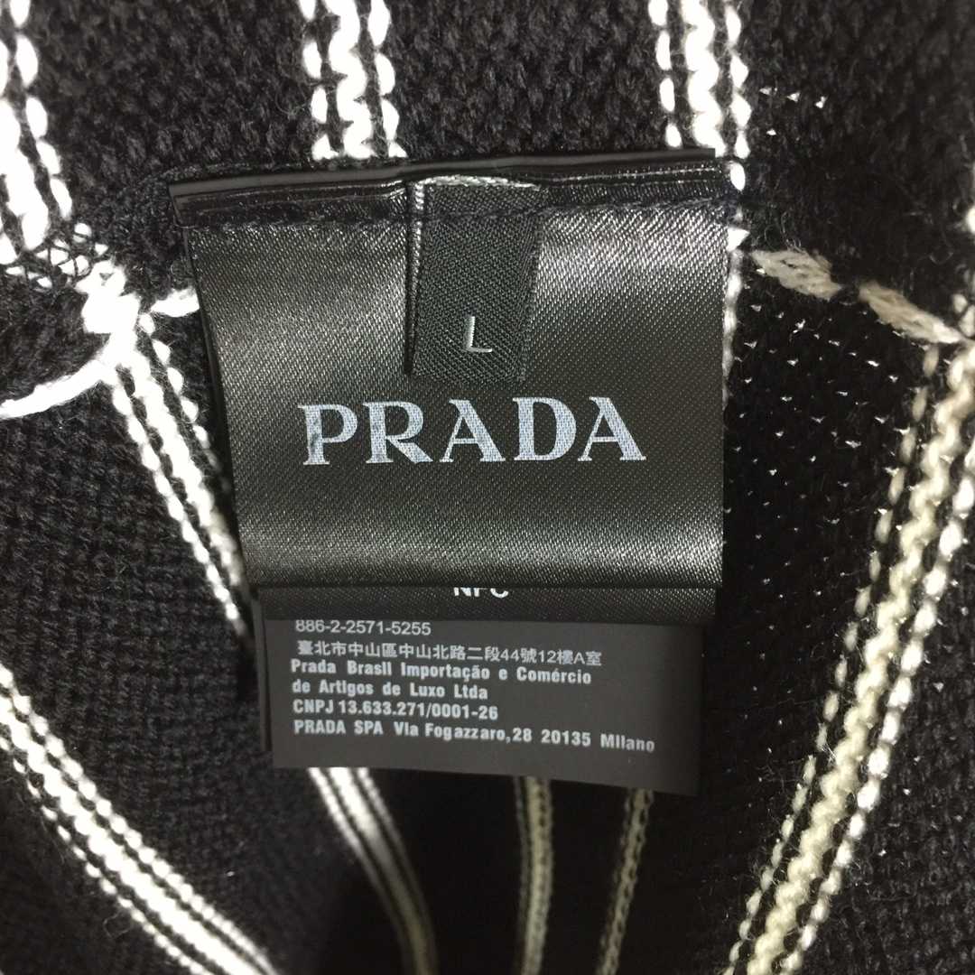 Prada Intarsia-logo Striped Cashmere Jumper - PerfectKickZ