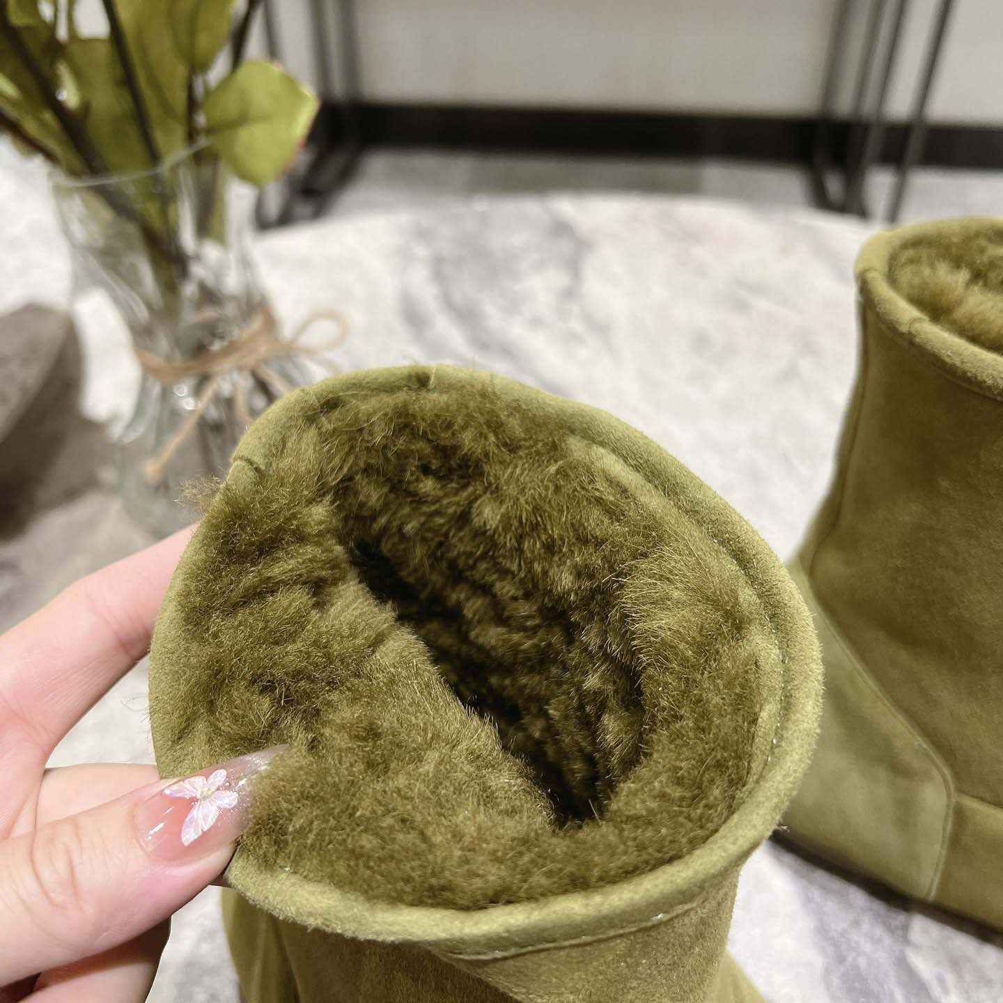 Loewe Lago Boot In Suede And Shearling - PerfectKickZ