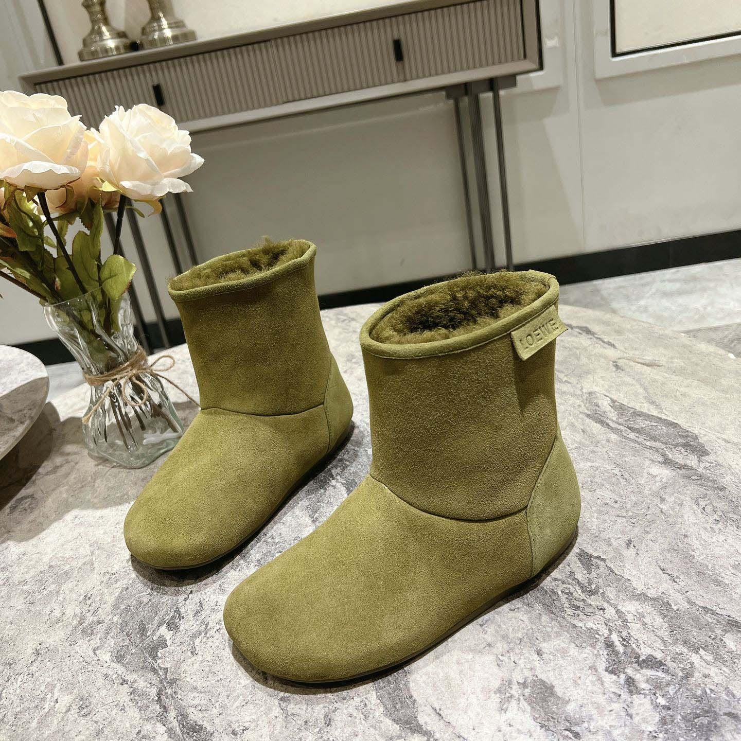 Loewe Lago Boot In Suede And Shearling - PerfectKickZ