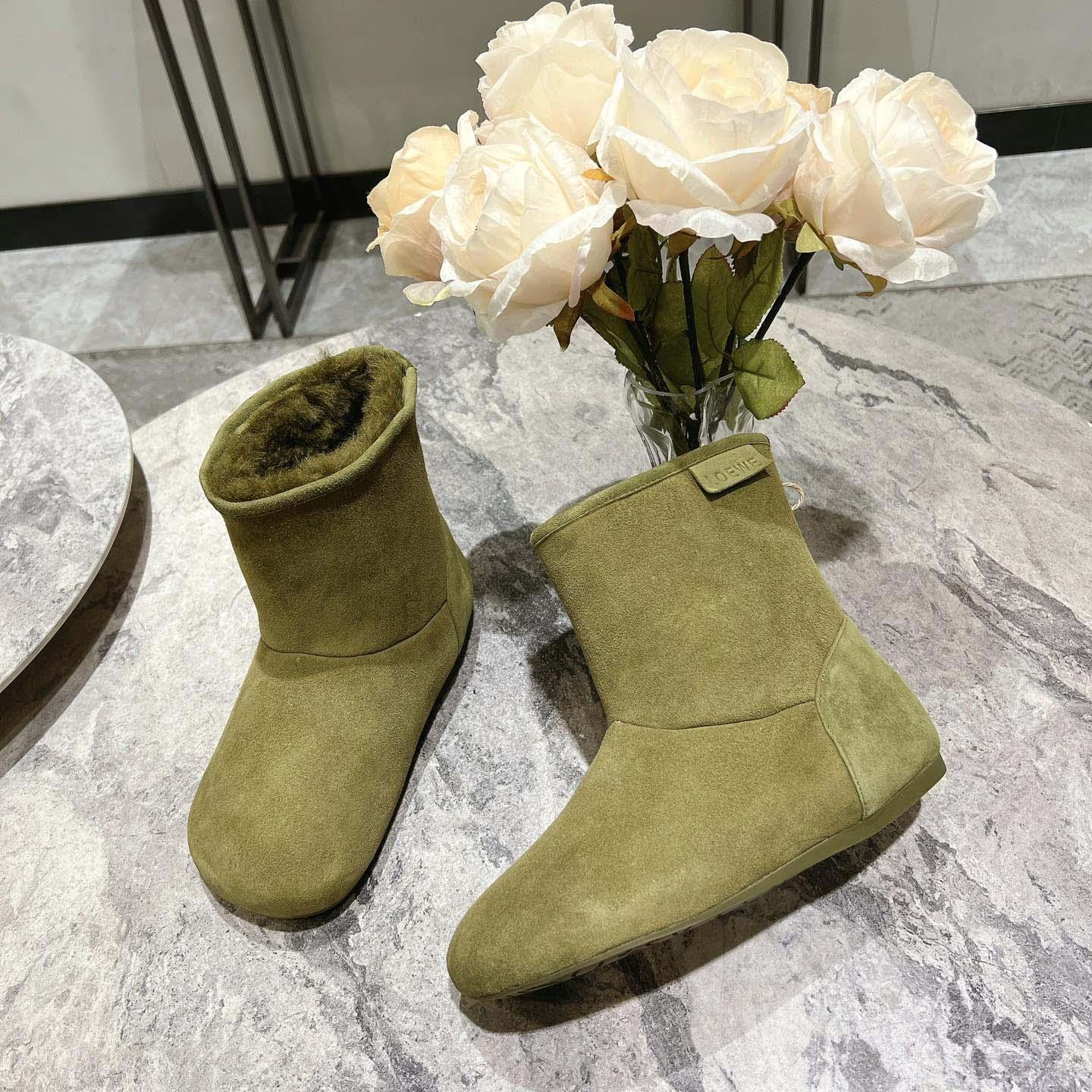 Loewe Lago Boot In Suede And Shearling - PerfectKickZ
