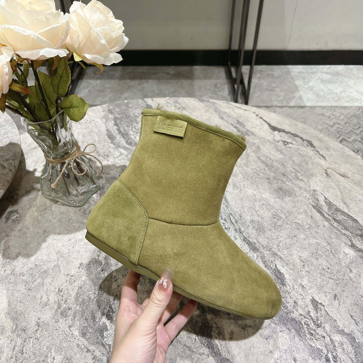 Loewe Lago Boot In Suede And Shearling - PerfectKickZ