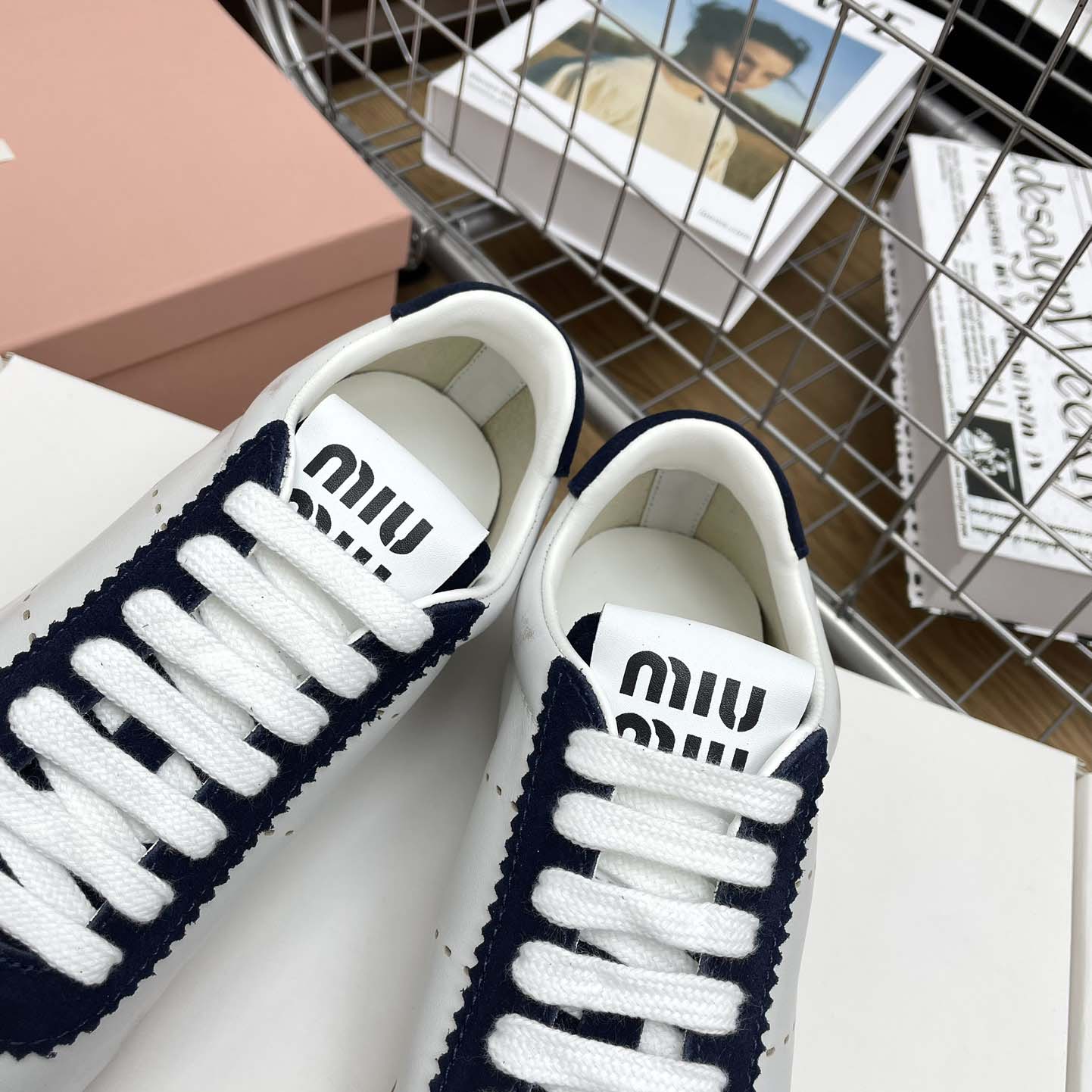 Miu Miu Plume Nappa Leather And Suede Sneakers - PerfectKickZ