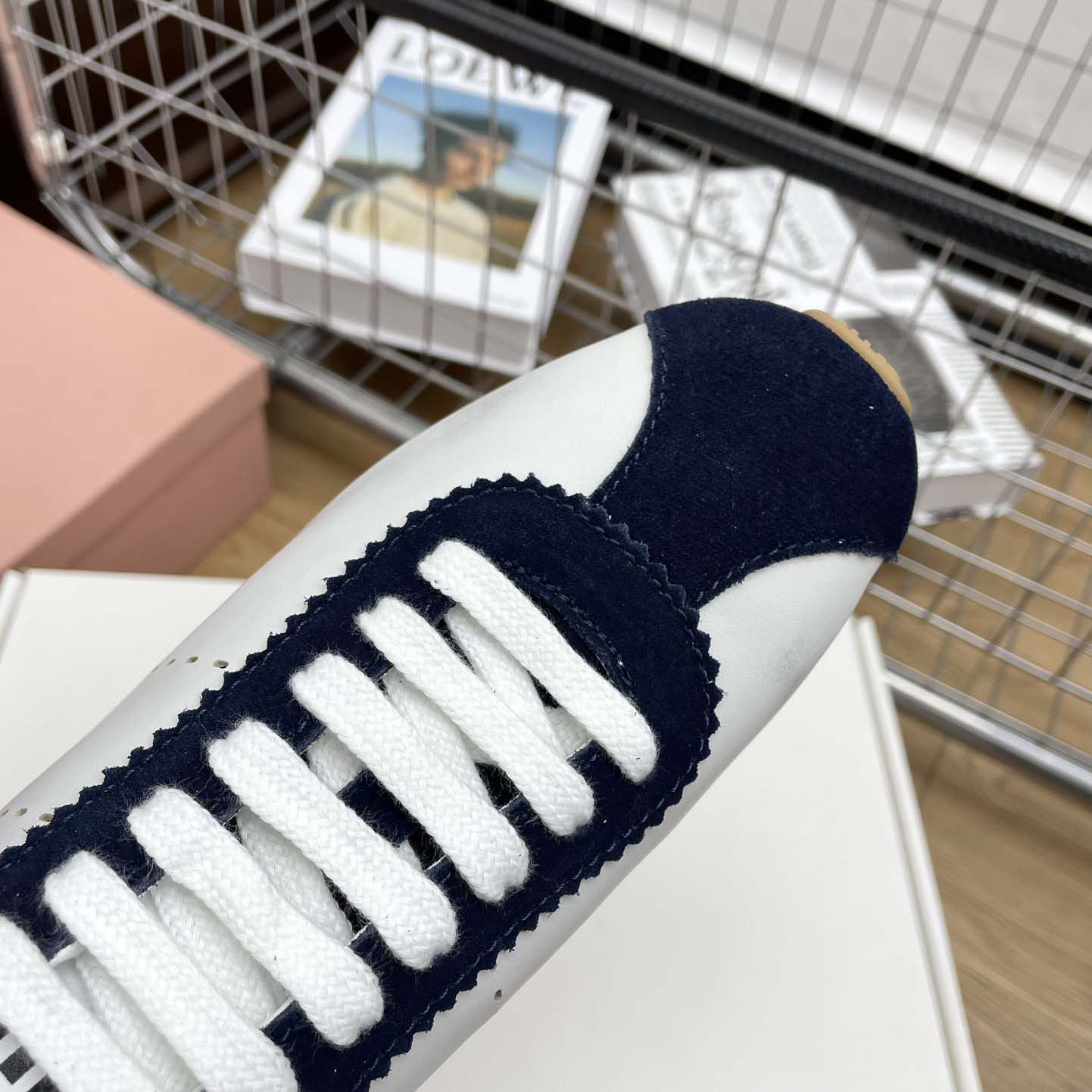 Miu Miu Plume Nappa Leather And Suede Sneakers - PerfectKickZ