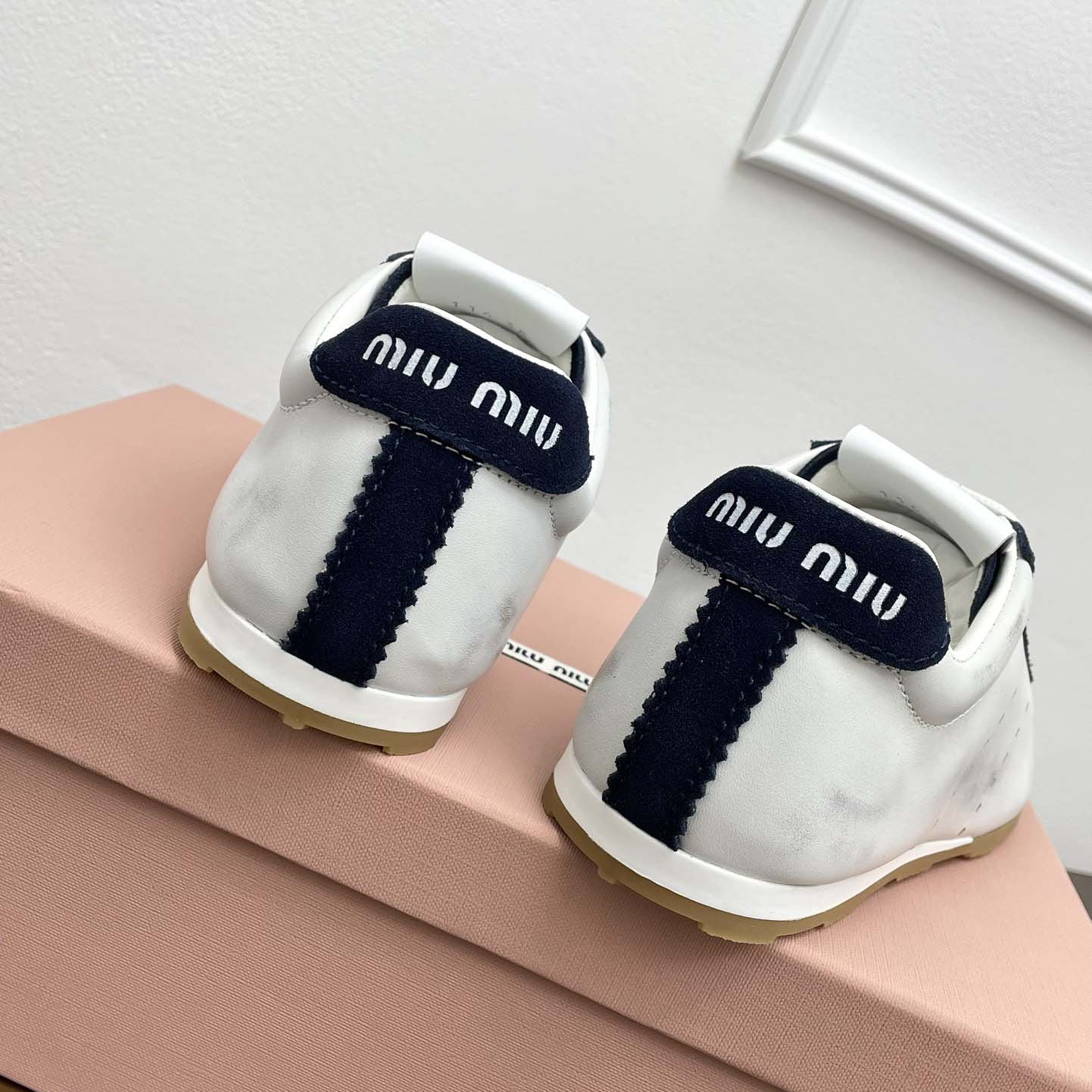 Miu Miu Plume Nappa Leather And Suede Sneakers - PerfectKickZ