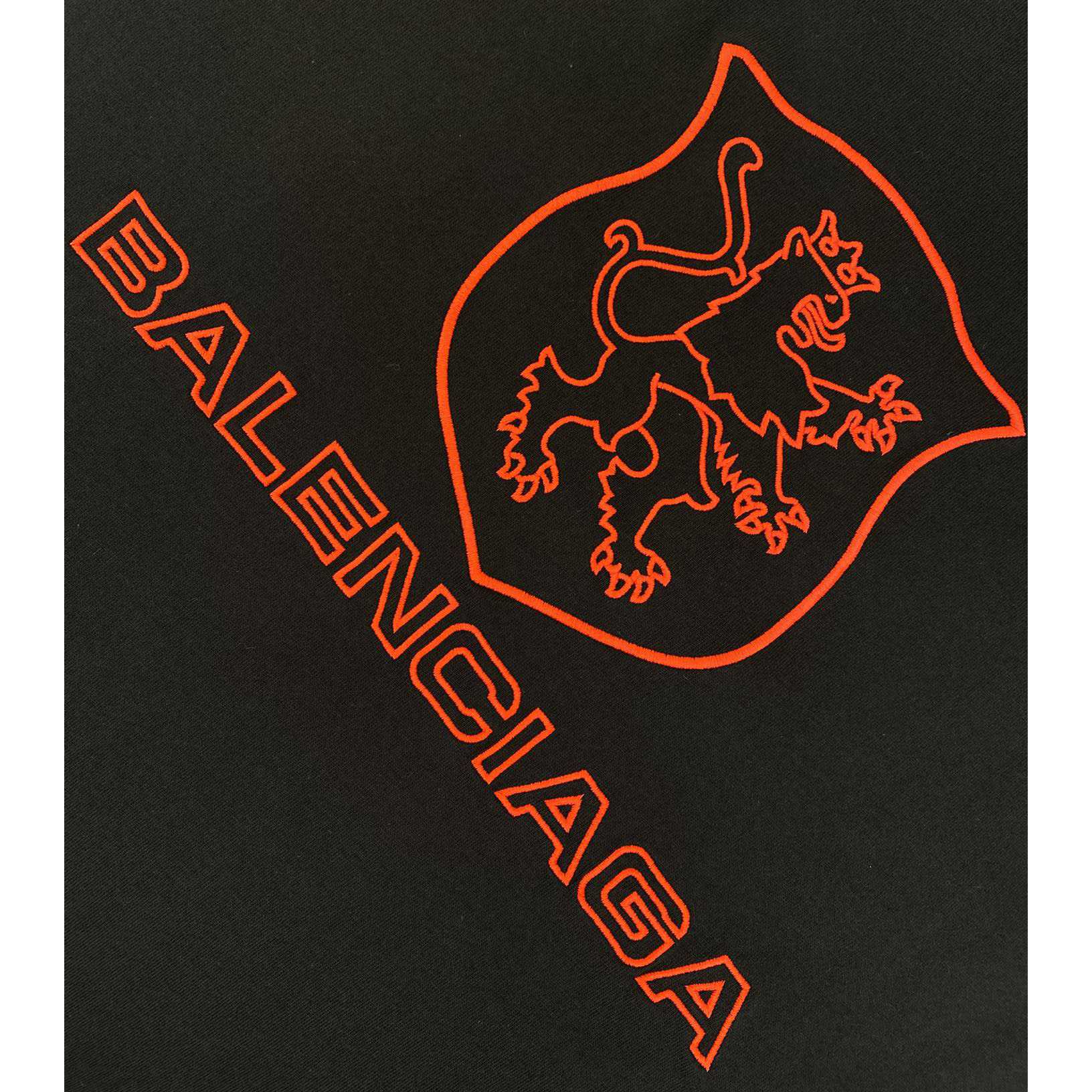 Balenciaga Lion Club T-Shirt Oversized In Washed black And Red - PerfectKickZ