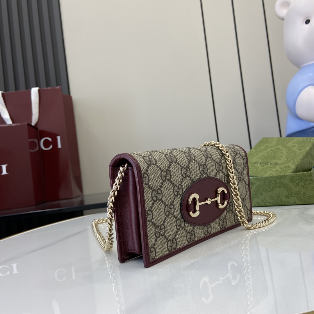 Gucci Horsebit 1955 Wallet With Chain - PerfectKickZ