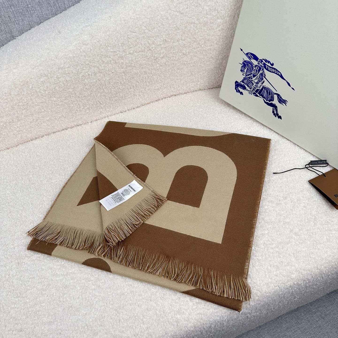 Burberry Logo Wool Jacquard Scarf - PerfectKickZ
