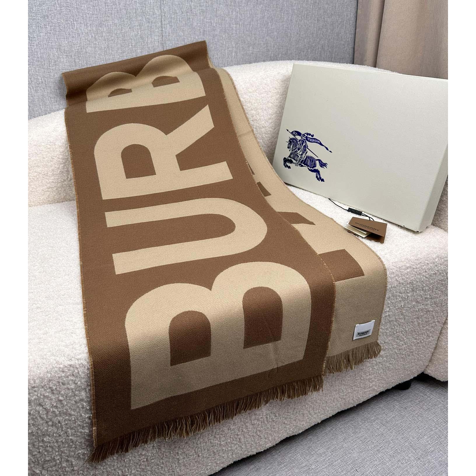 Burberry Logo Wool Jacquard Scarf - PerfectKickZ