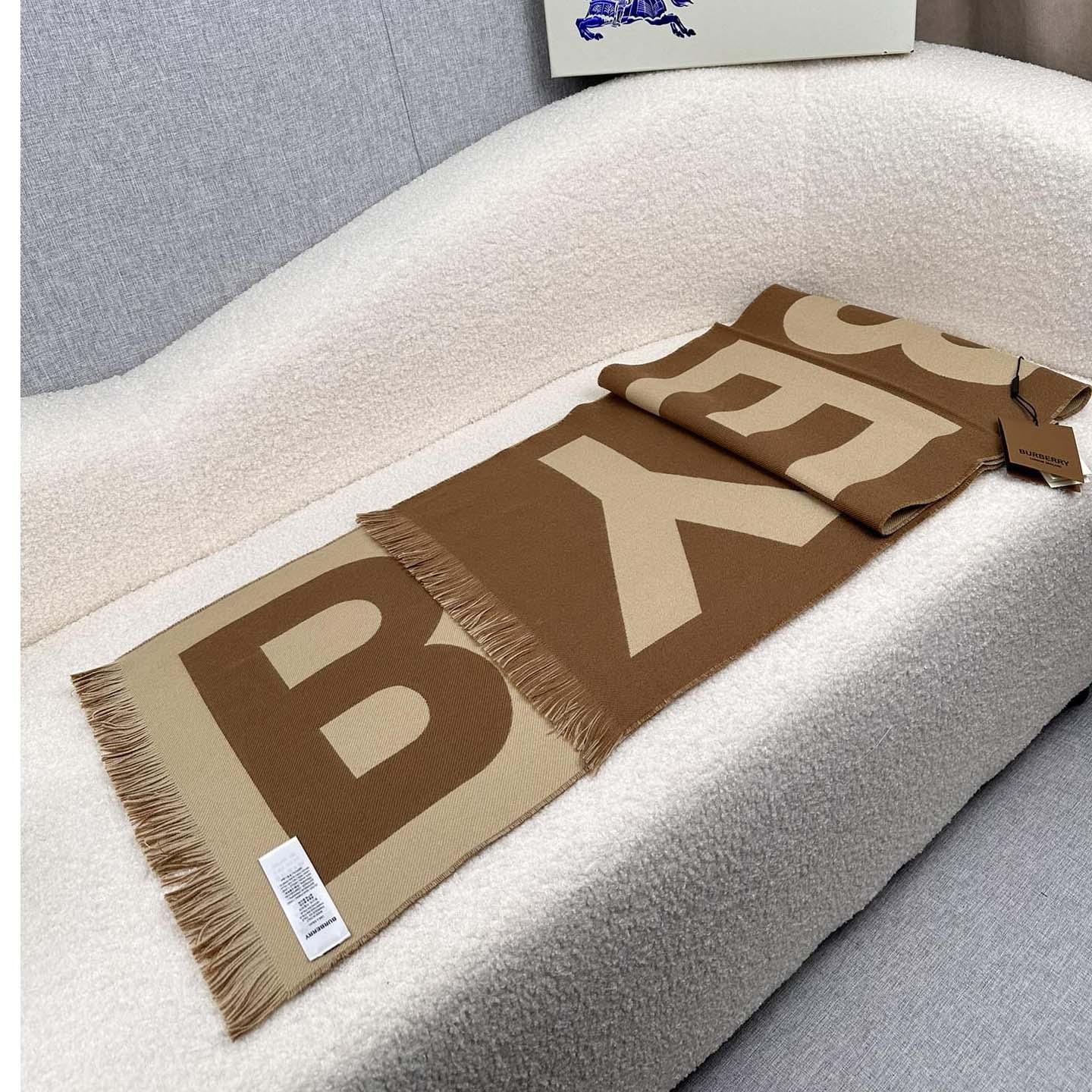 Burberry Logo Wool Jacquard Scarf - PerfectKickZ