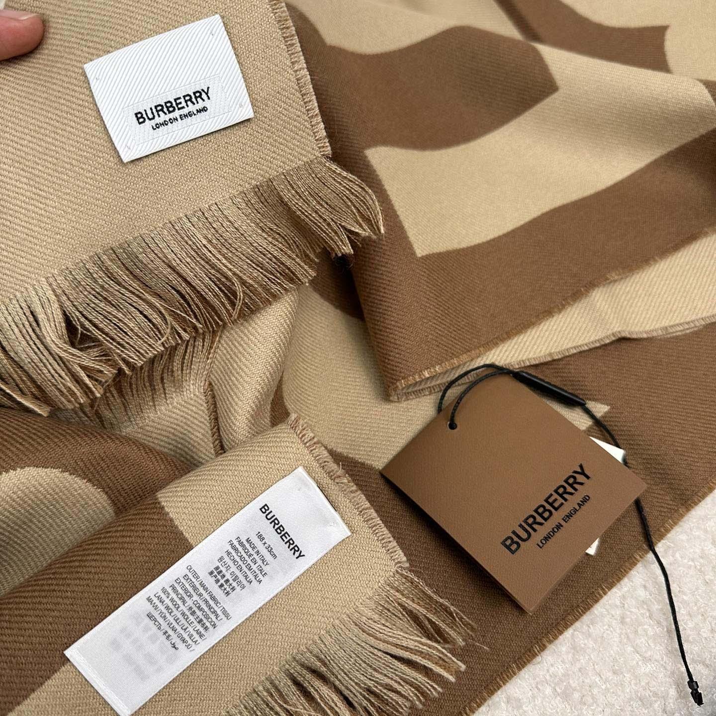 Burberry Logo Wool Jacquard Scarf - PerfectKickZ