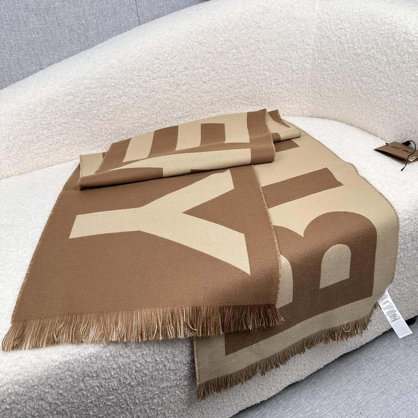 Burberry Logo Wool Jacquard Scarf - PerfectKickZ