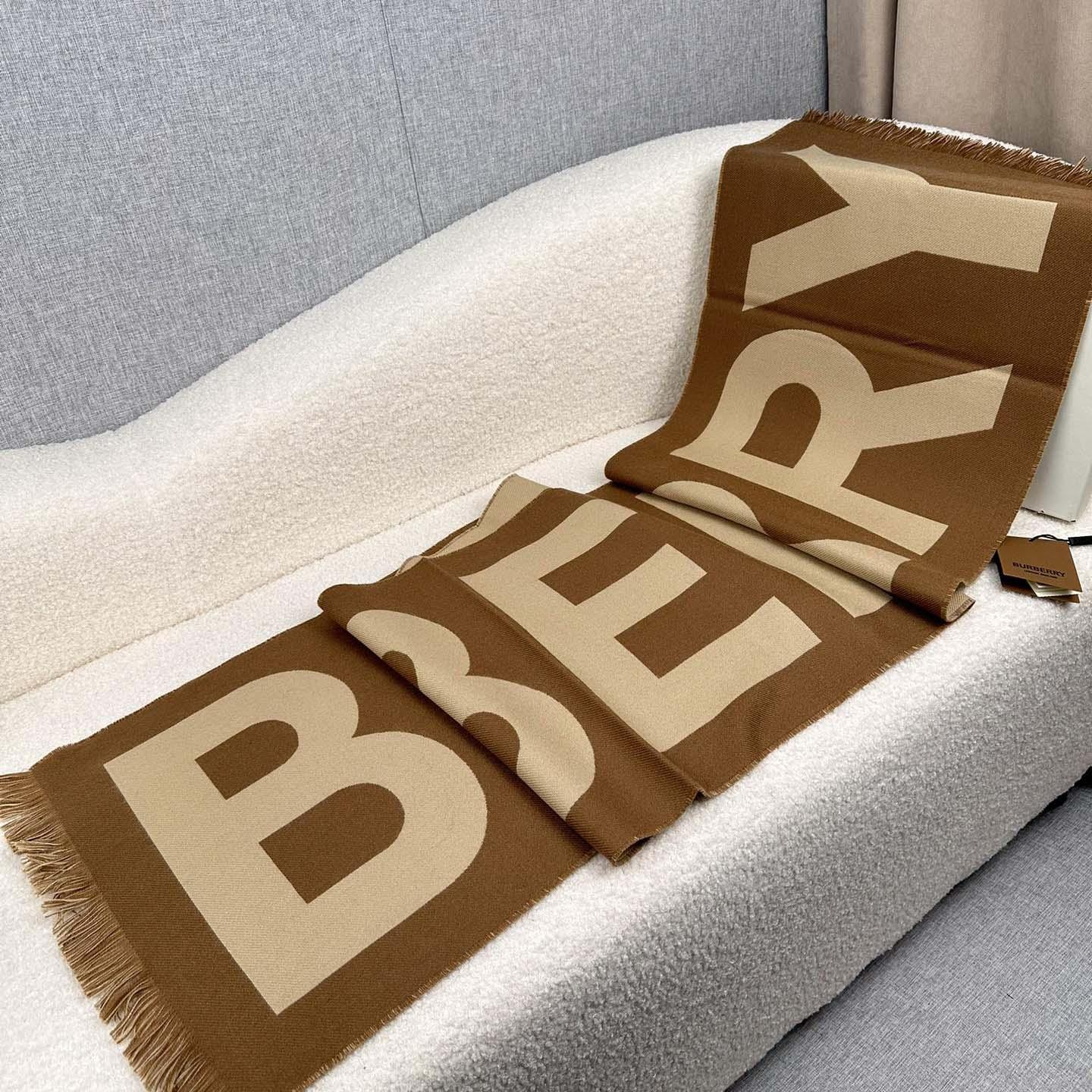 Burberry Logo Wool Jacquard Scarf - PerfectKickZ