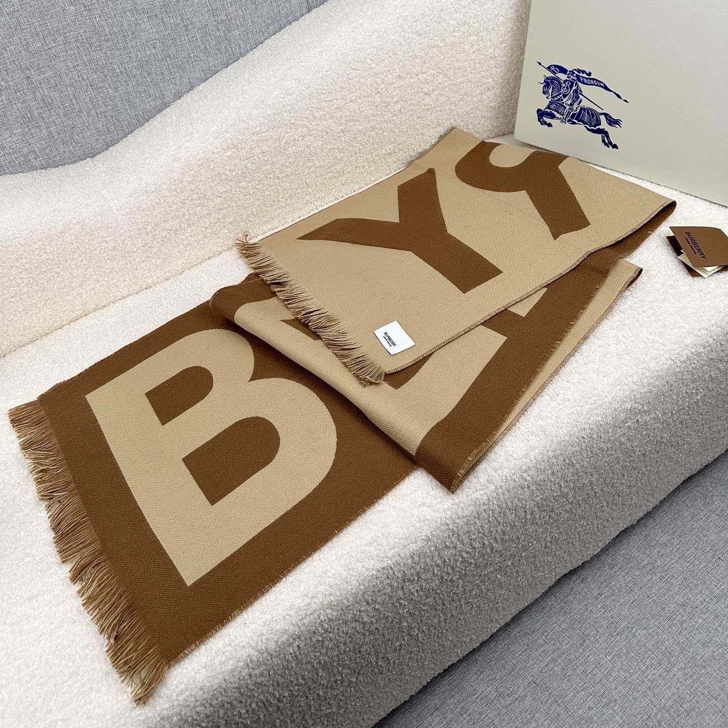 Burberry Logo Wool Jacquard Scarf - PerfectKickZ