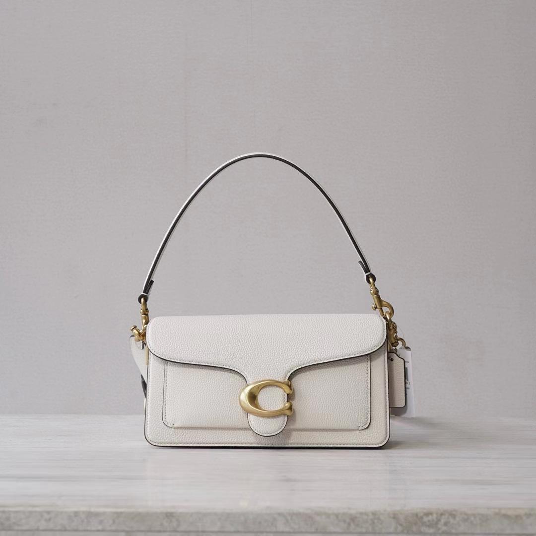 Coach Women's White Pebble Tabby Shoulder Bag （26*15*8cm） - PerfectKickZ