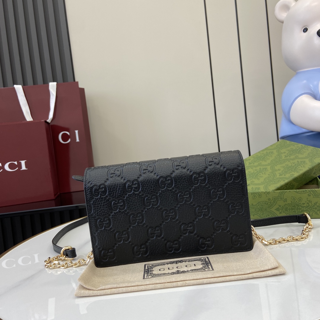 Gucci GG Emblem Super Mini Shoulder Bag - PerfectKickZ