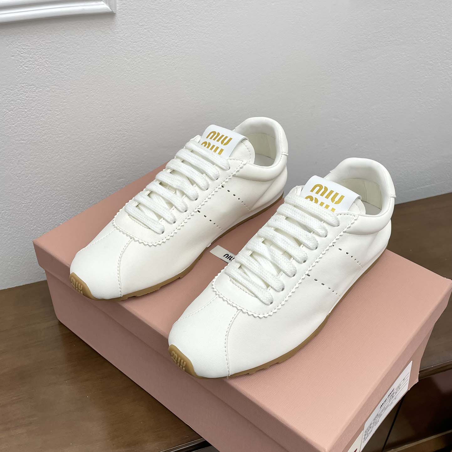 Miu Miu Plume Nappa Leather Sneakers - PerfectKickZ