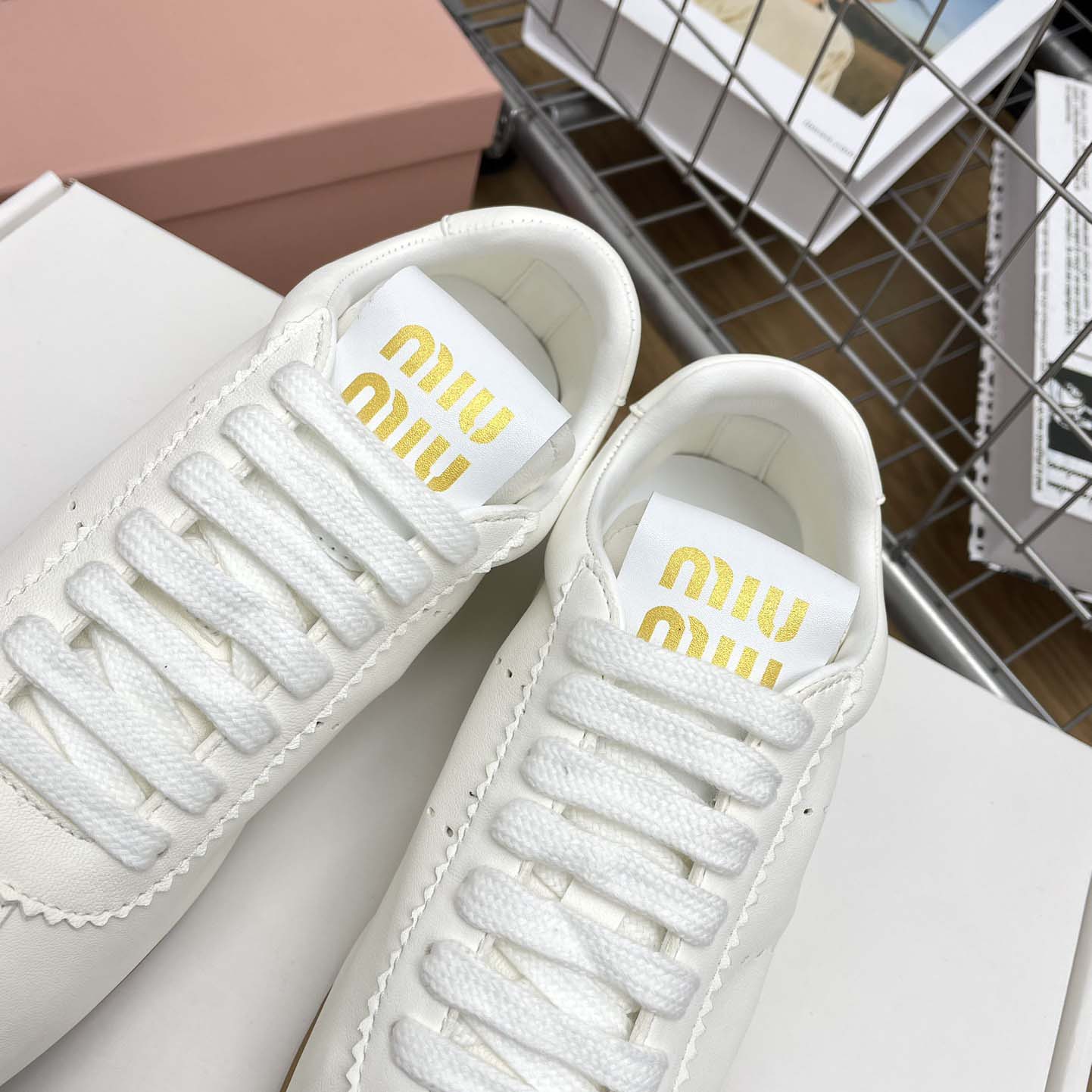 Miu Miu Plume Nappa Leather Sneakers - PerfectKickZ