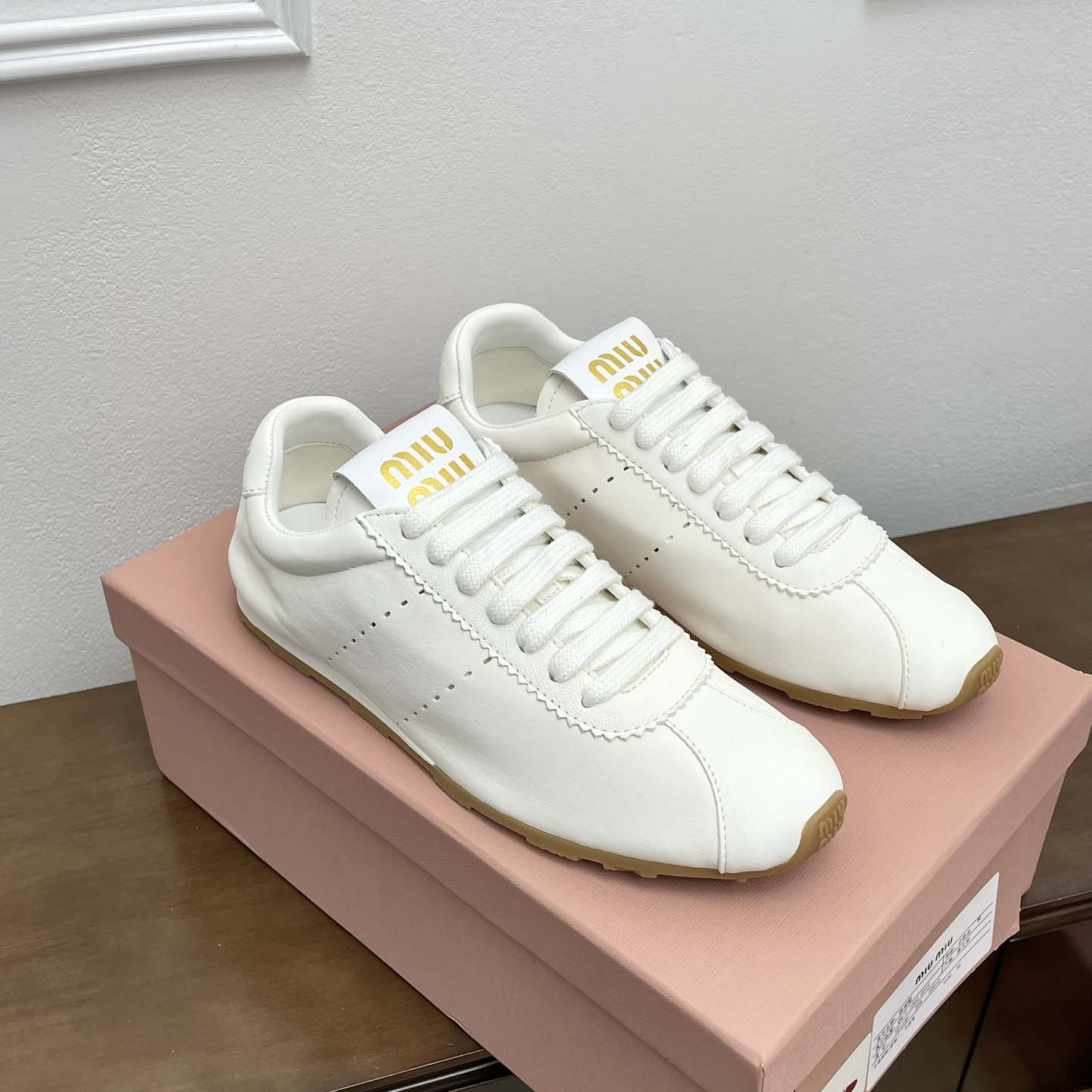 Miu Miu Plume Nappa Leather Sneakers - PerfectKickZ