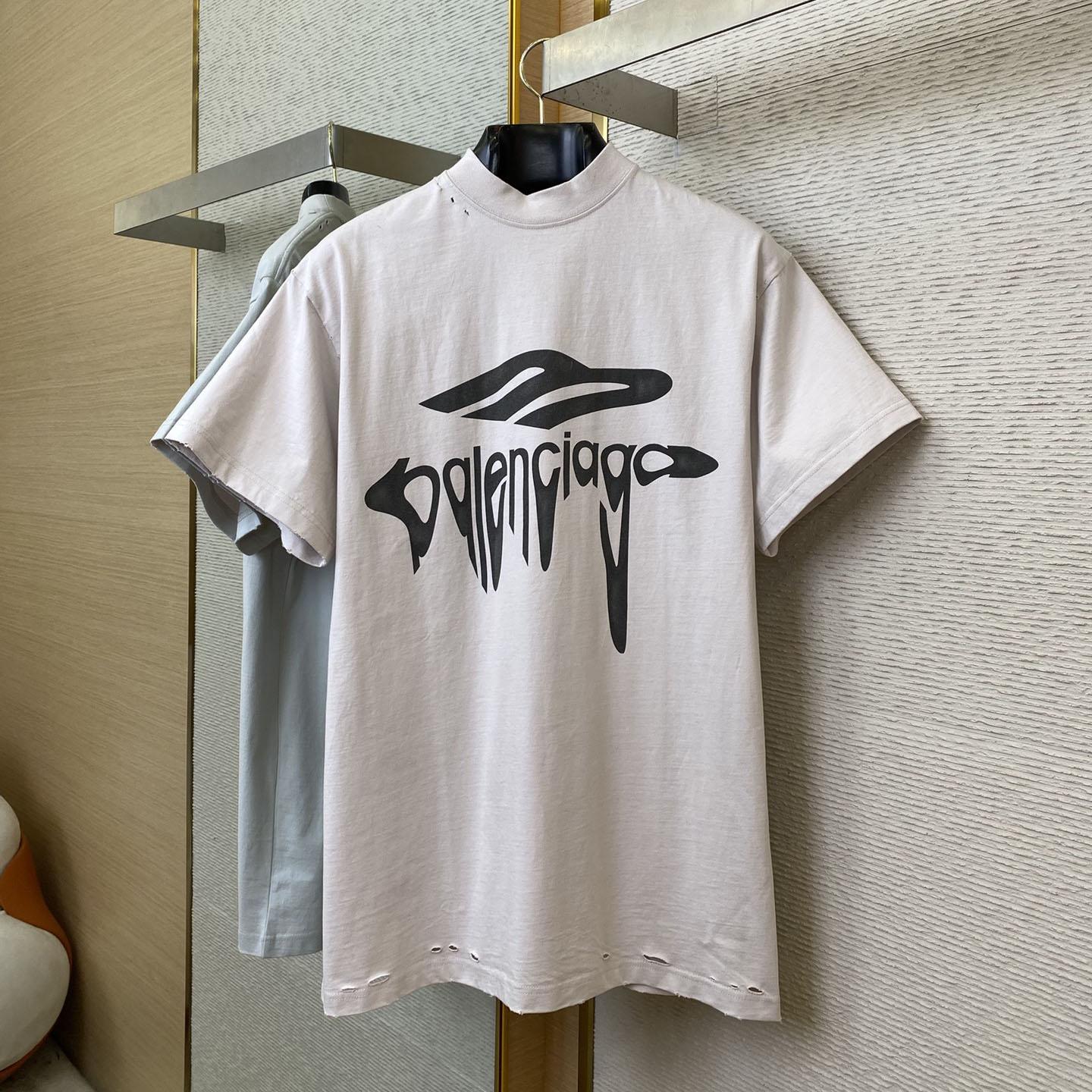 Balenciaga 3B Liquefied T-Shirt Oversized in Dirty White - PerfectKickZ