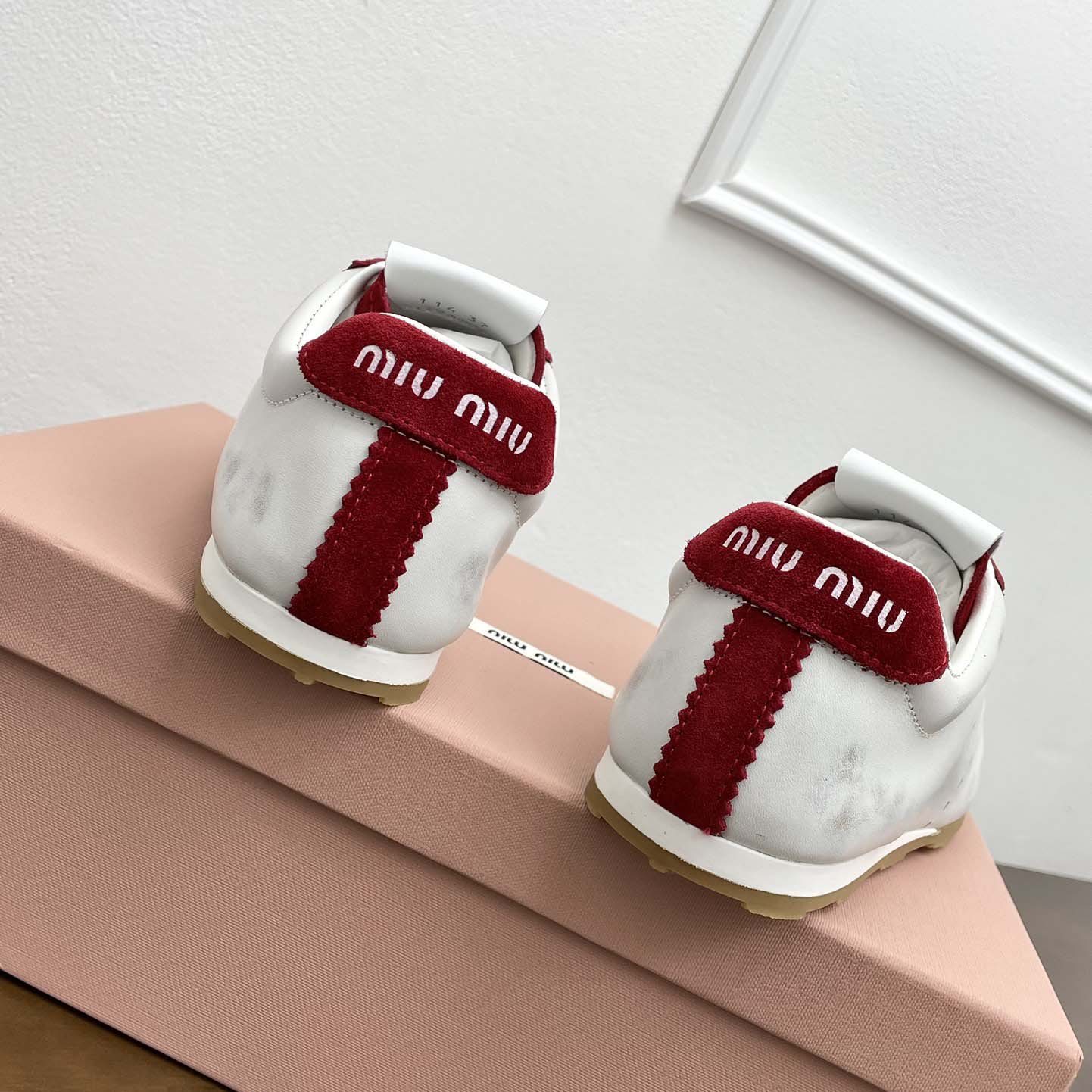 Miu Miu Plume Nappa Leather And Suede Sneakers - PerfectKickZ