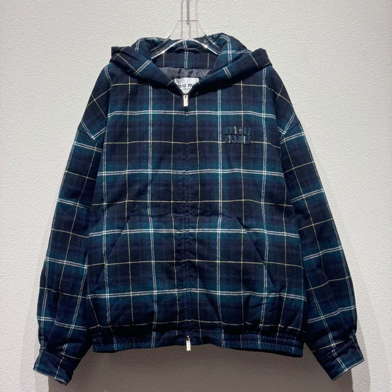 Miu Miu Plaid Hoodie Jacket - PerfectKickZ