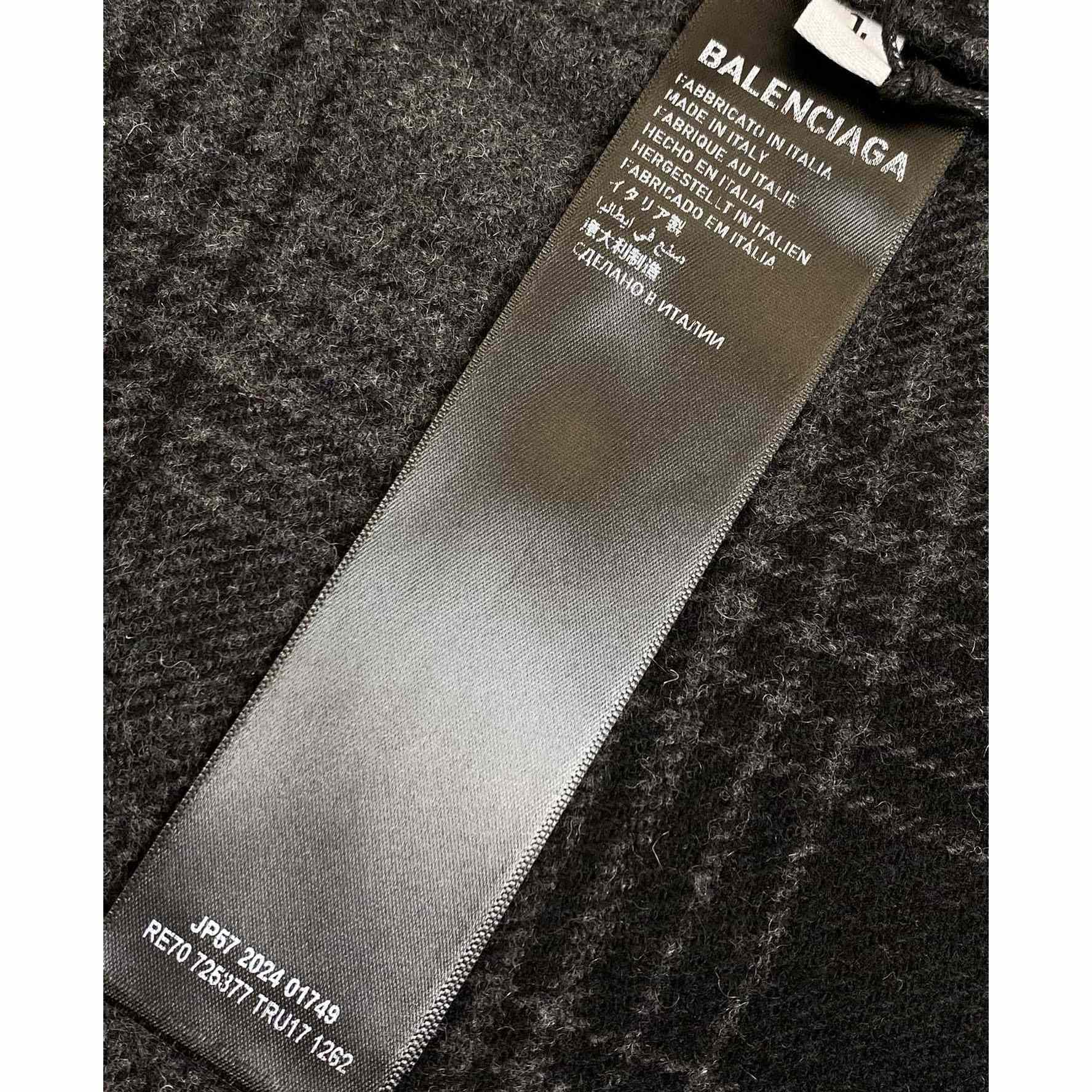 Balenciaga Black Checked Wool-Blend Flannel Shirt - PerfectKickZ