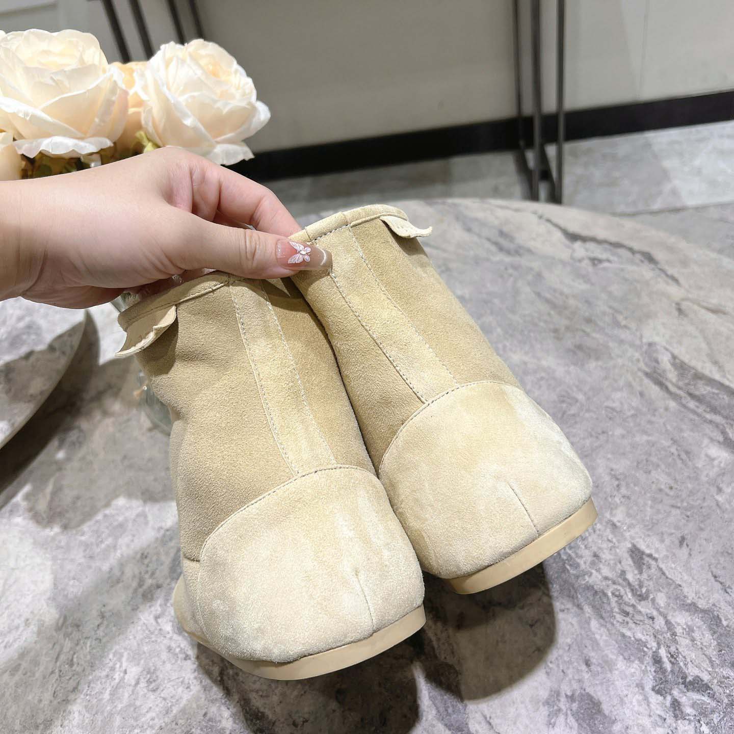 Loewe Lago Boot In Suede And Shearling - PerfectKickZ