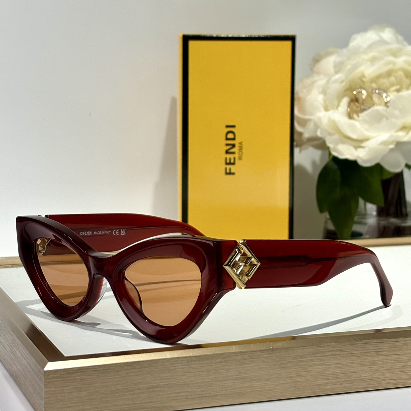Fendi FF Diamonds Red Acetate Sunglasses   FE40146l - PerfectKickZ