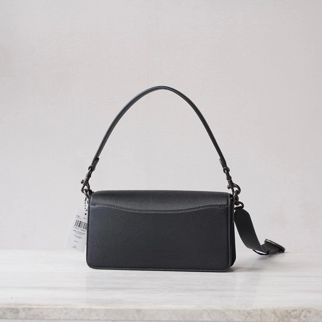 Coach Women's Black Pebble Tabby Shoulder Bag （26*15*8cm） - PerfectKickZ