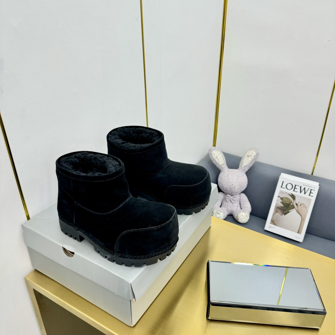 Balenciaga Alaska Fur Bootie In Black - PerfectKickZ