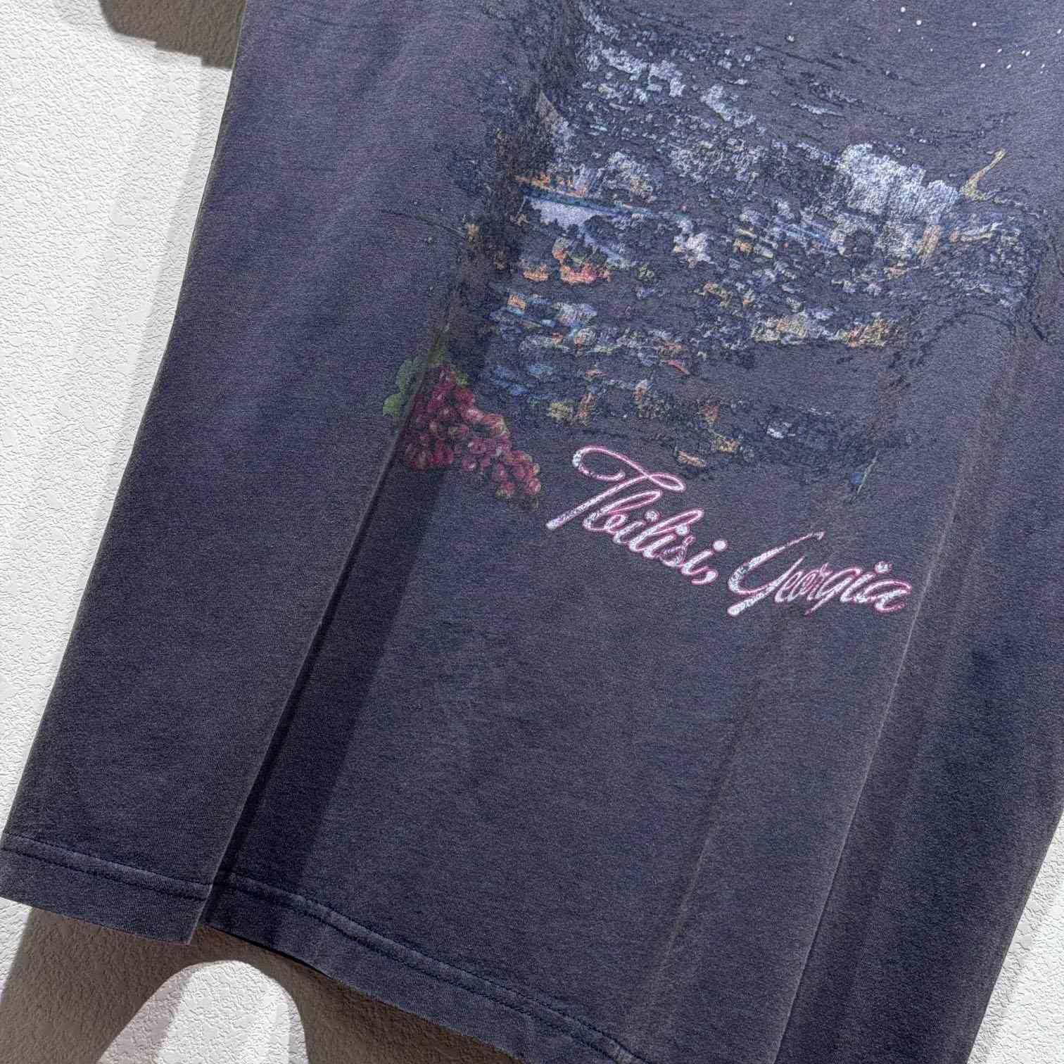 Balenciaga Tbilisi T-Shirt Oversized In Faded Washed Black - PerfectKickZ
