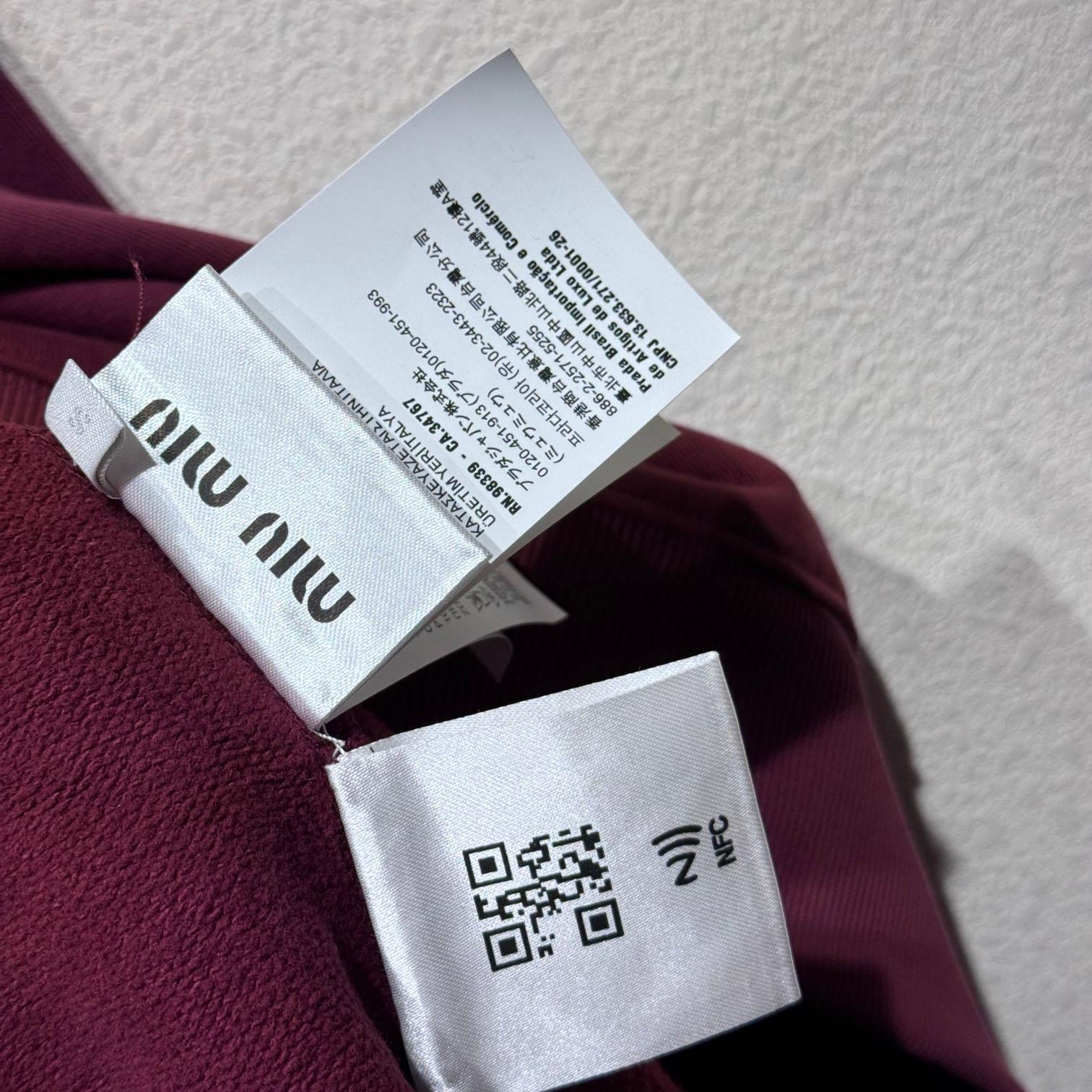 Miu Miu Burgundy Long Sleeve Polo With Logo In Red - 