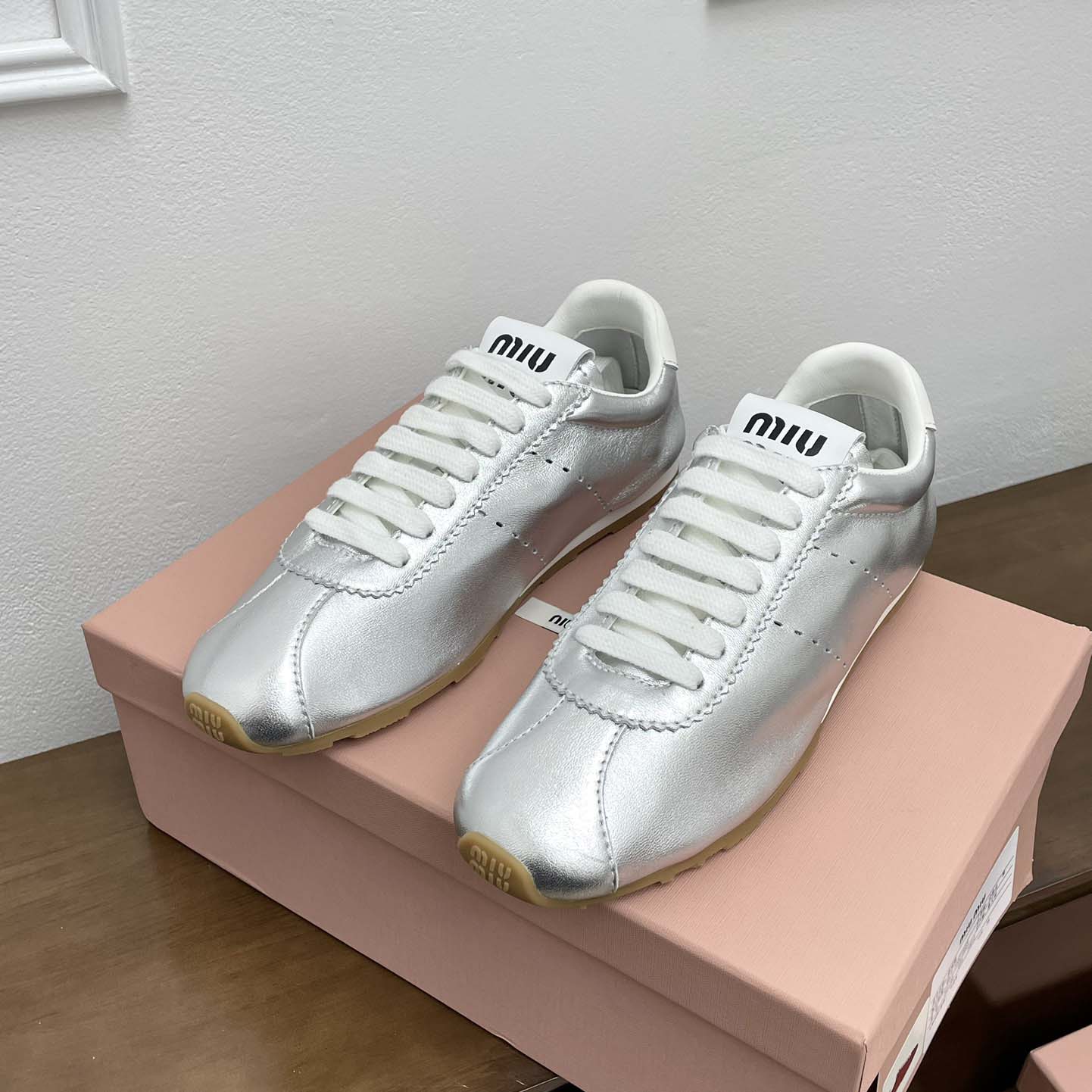 Miu Miu Plume Mordoré Calfskin Sneakers - PerfectKickZ