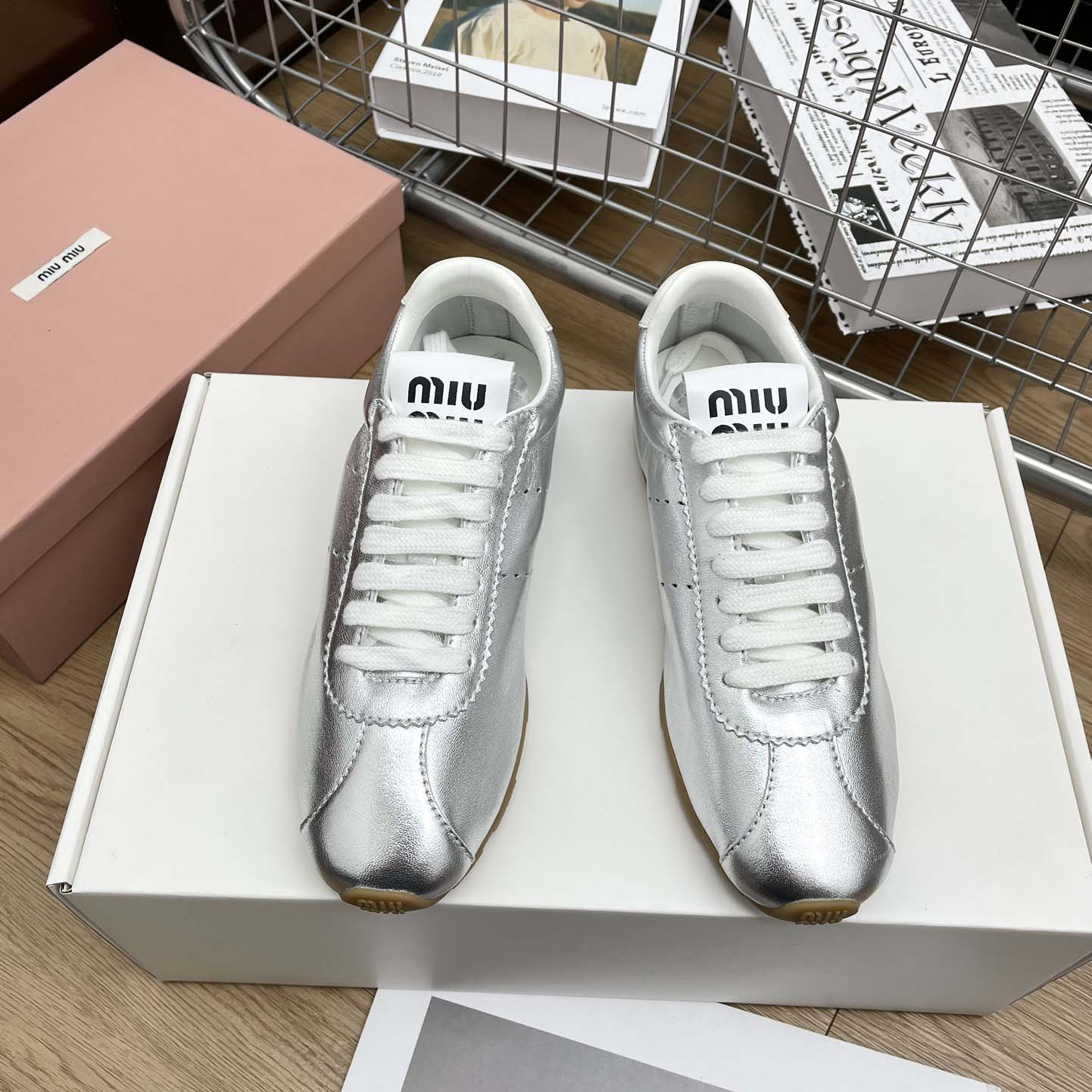 Miu Miu Plume Mordoré Calfskin Sneakers - PerfectKickZ
