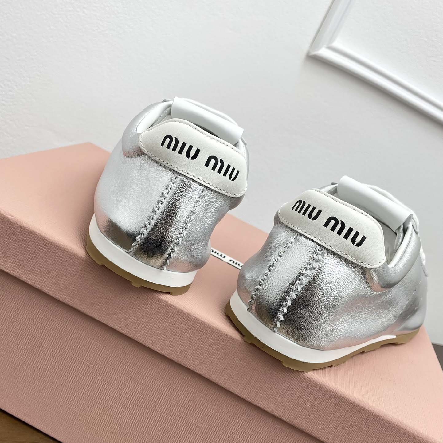 Miu Miu Plume Mordoré Calfskin Sneakers - PerfectKickZ