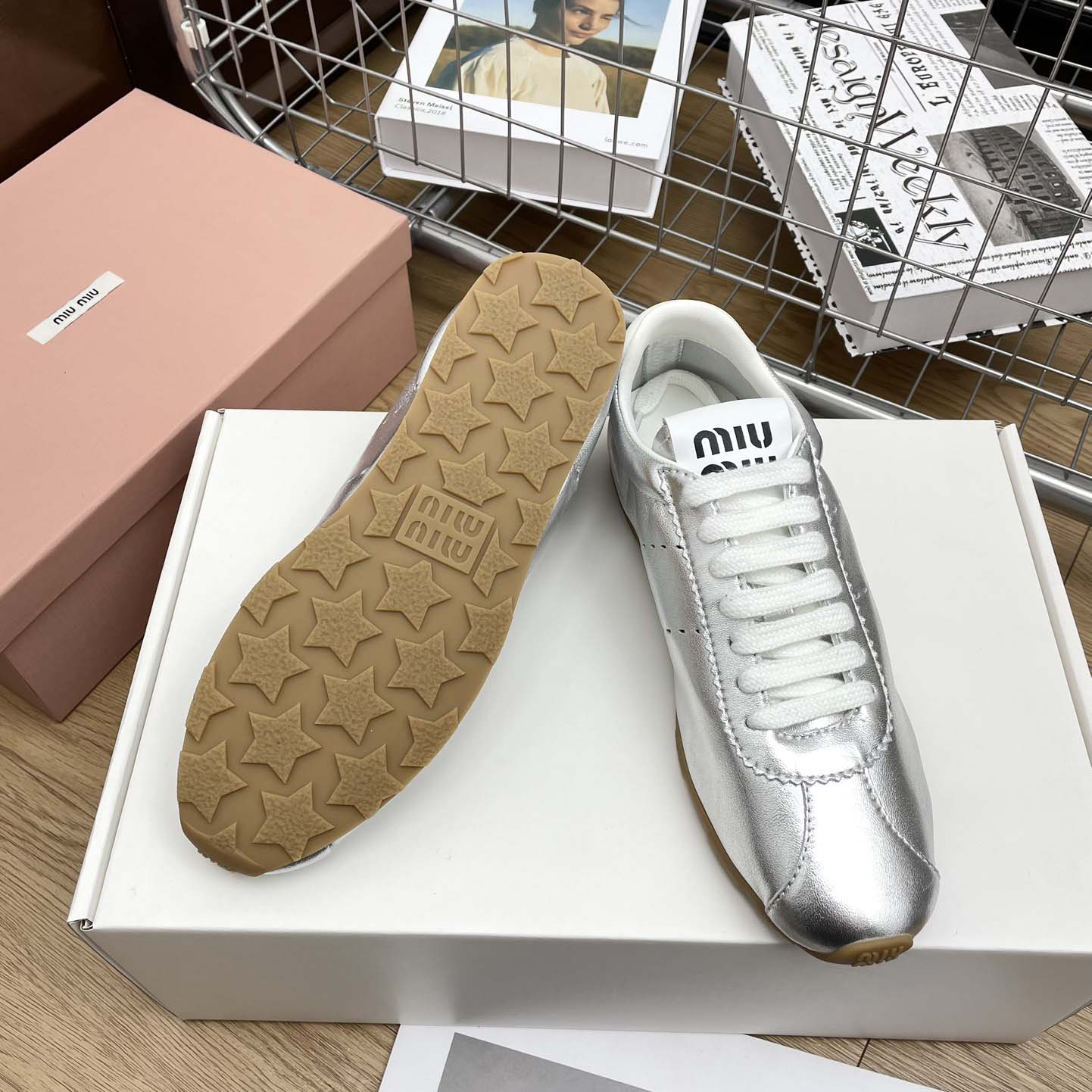 Miu Miu Plume Mordoré Calfskin Sneakers - PerfectKickZ