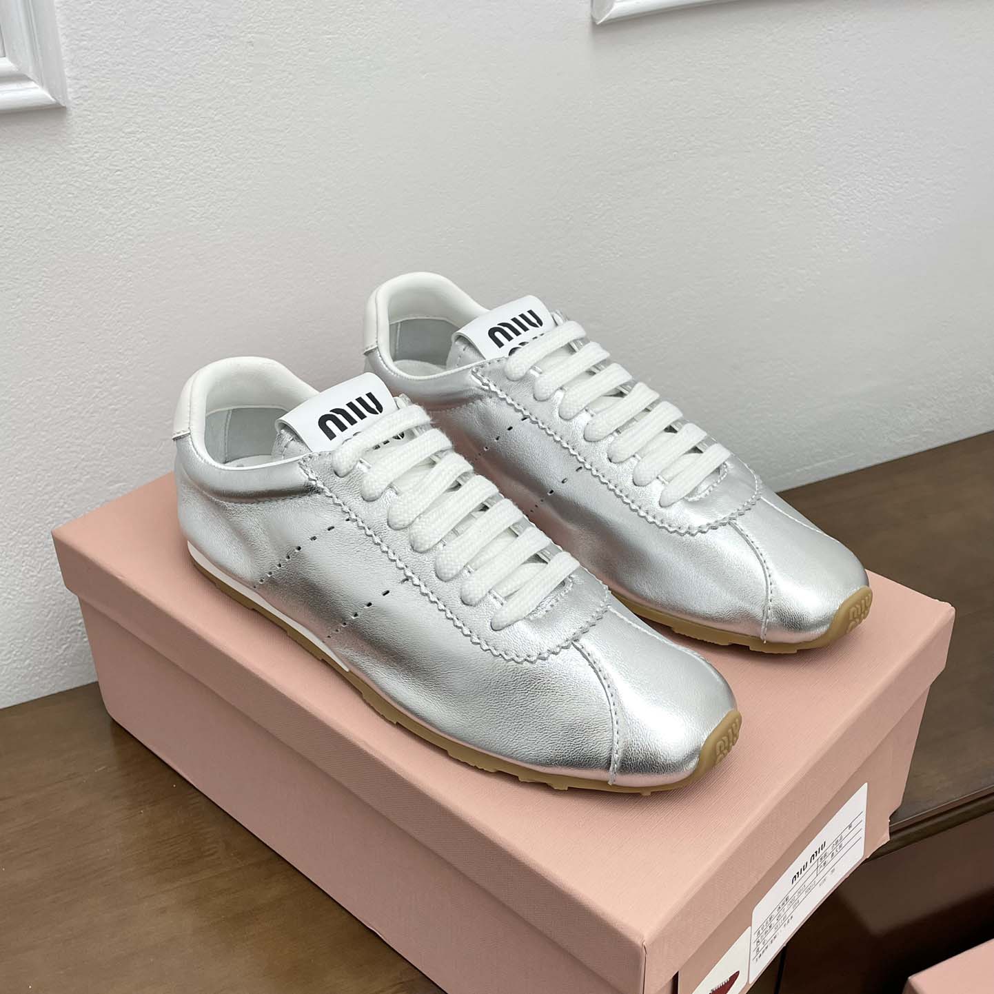 Miu Miu Plume Mordoré Calfskin Sneakers - PerfectKickZ