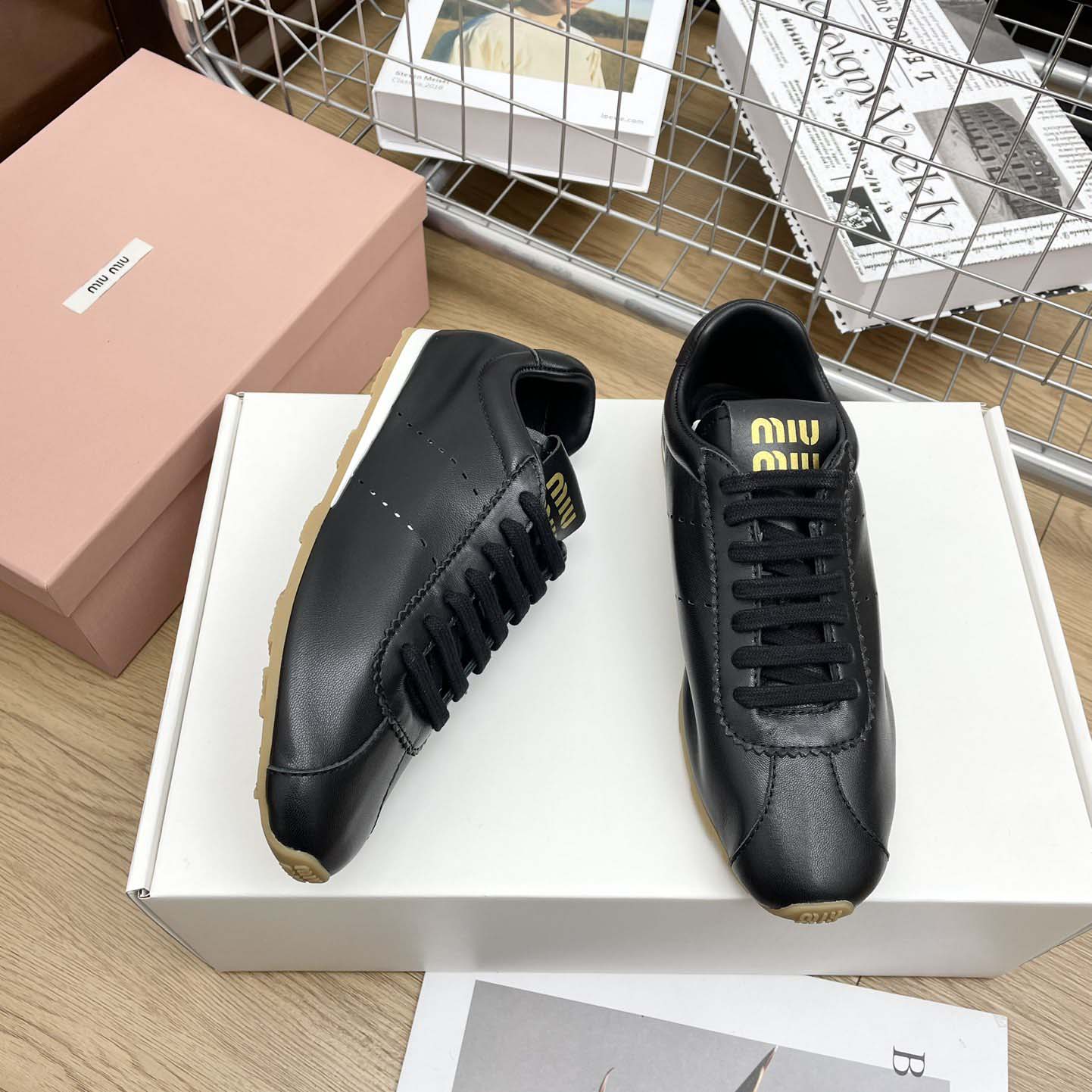 Miu Miu Plume Nappa Leather Sneakers - PerfectKickZ