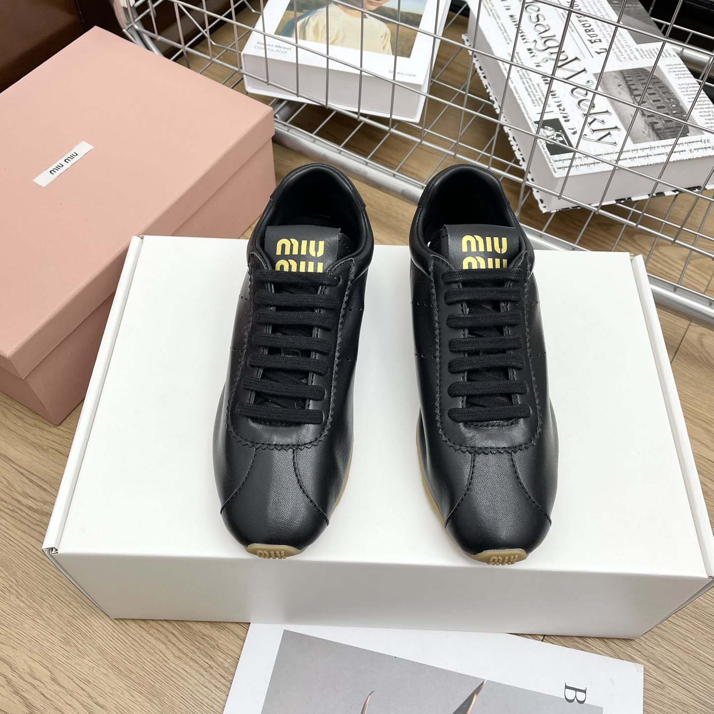 Miu Miu Plume Nappa Leather Sneakers - PerfectKickZ