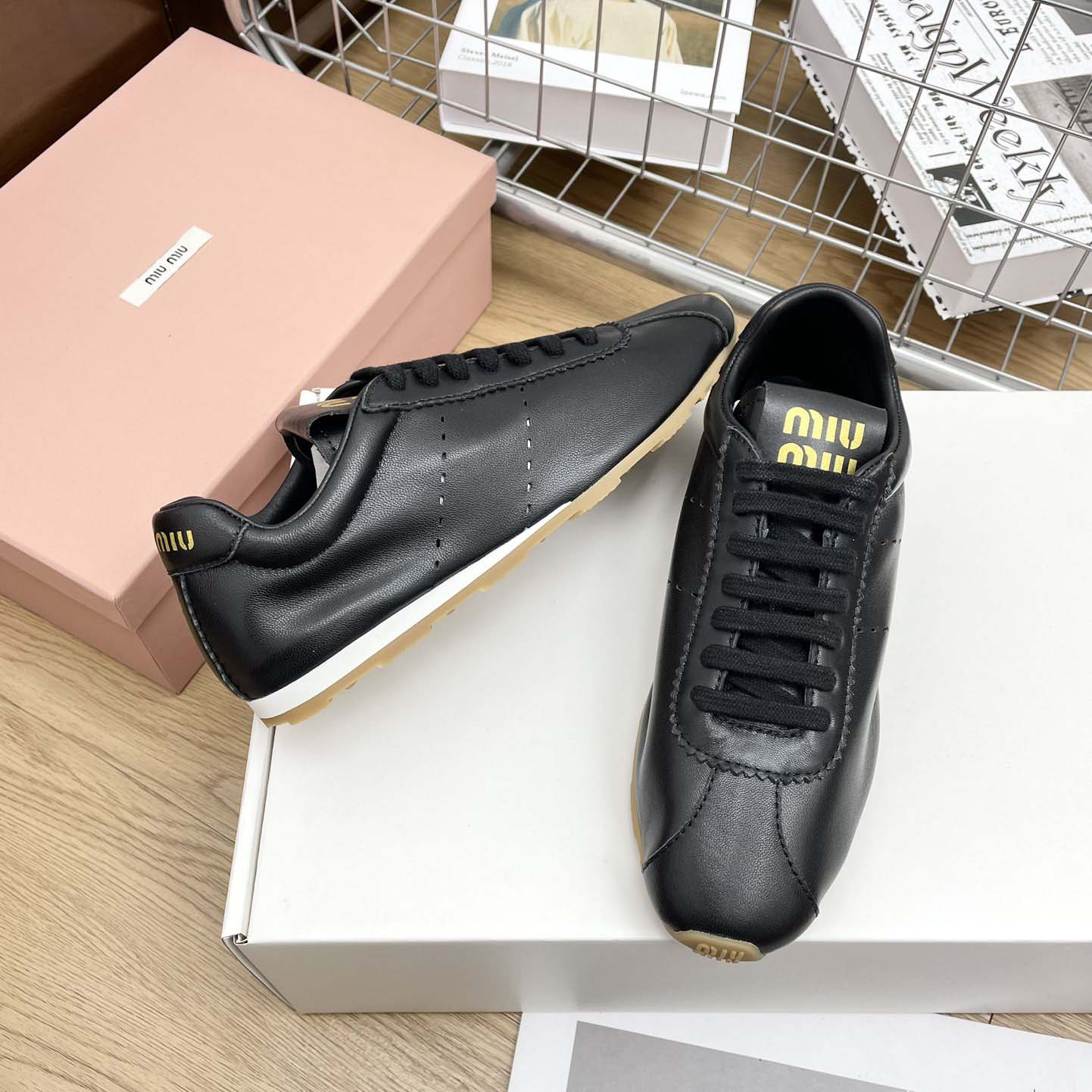 Miu Miu Plume Nappa Leather Sneakers - PerfectKickZ