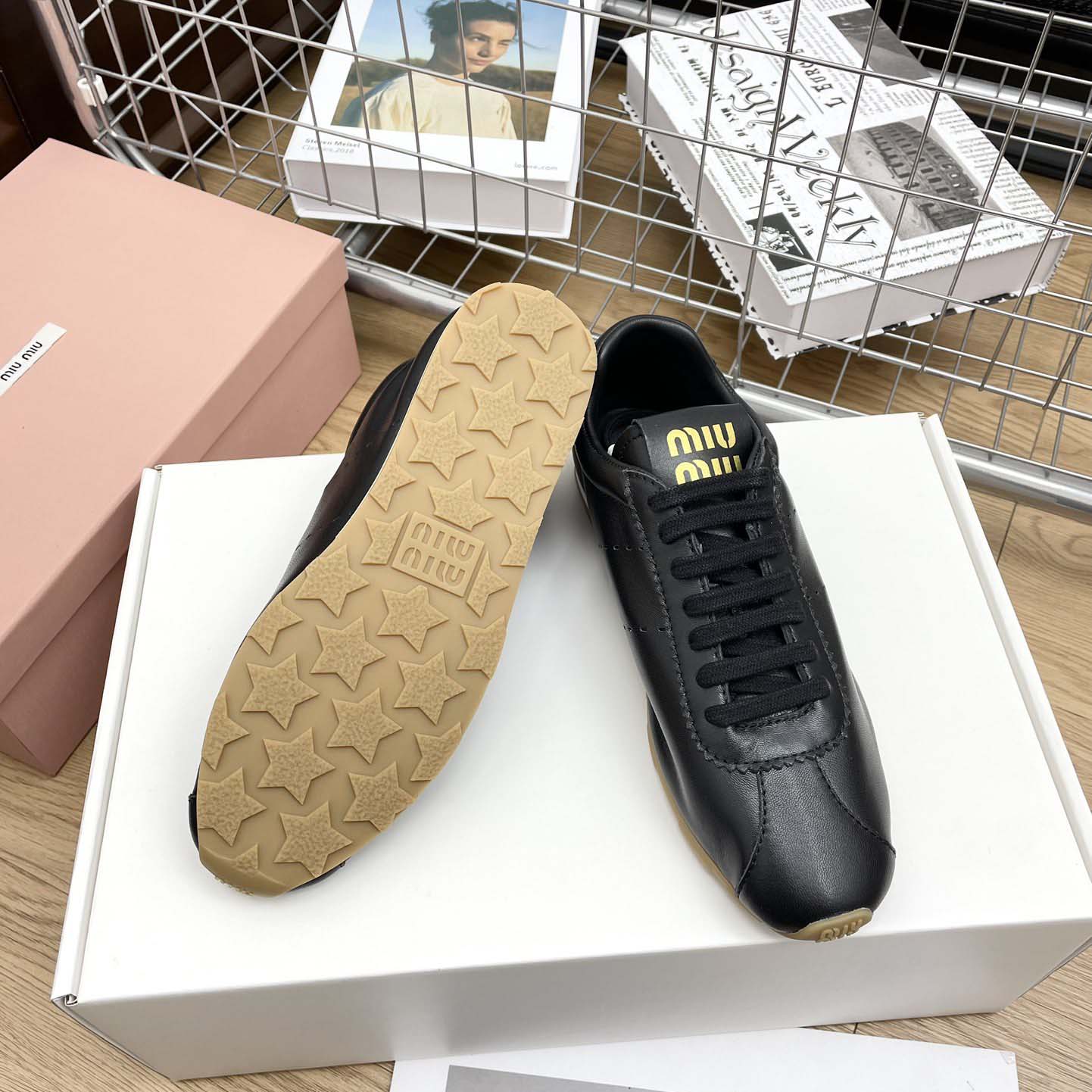 Miu Miu Plume Nappa Leather Sneakers - PerfectKickZ
