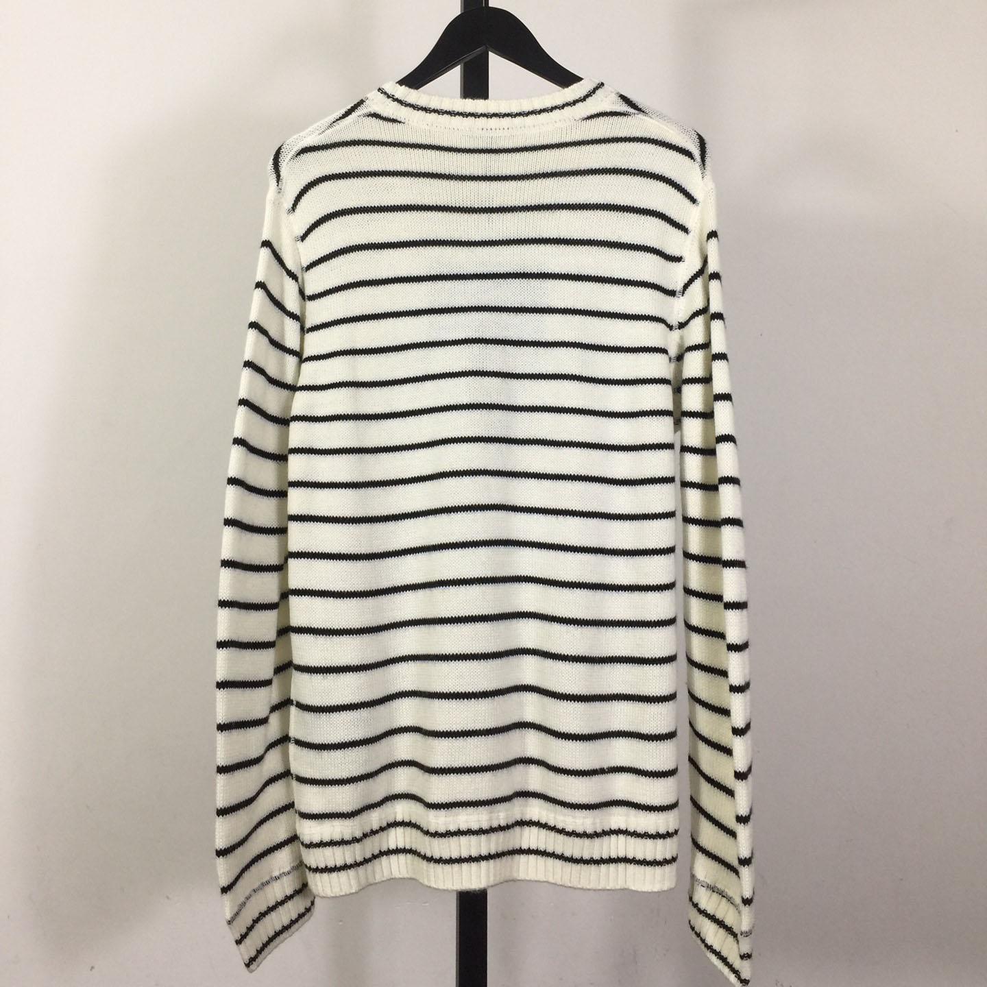 Prada Intarsia-logo Striped Cashmere Jumper - PerfectKickZ