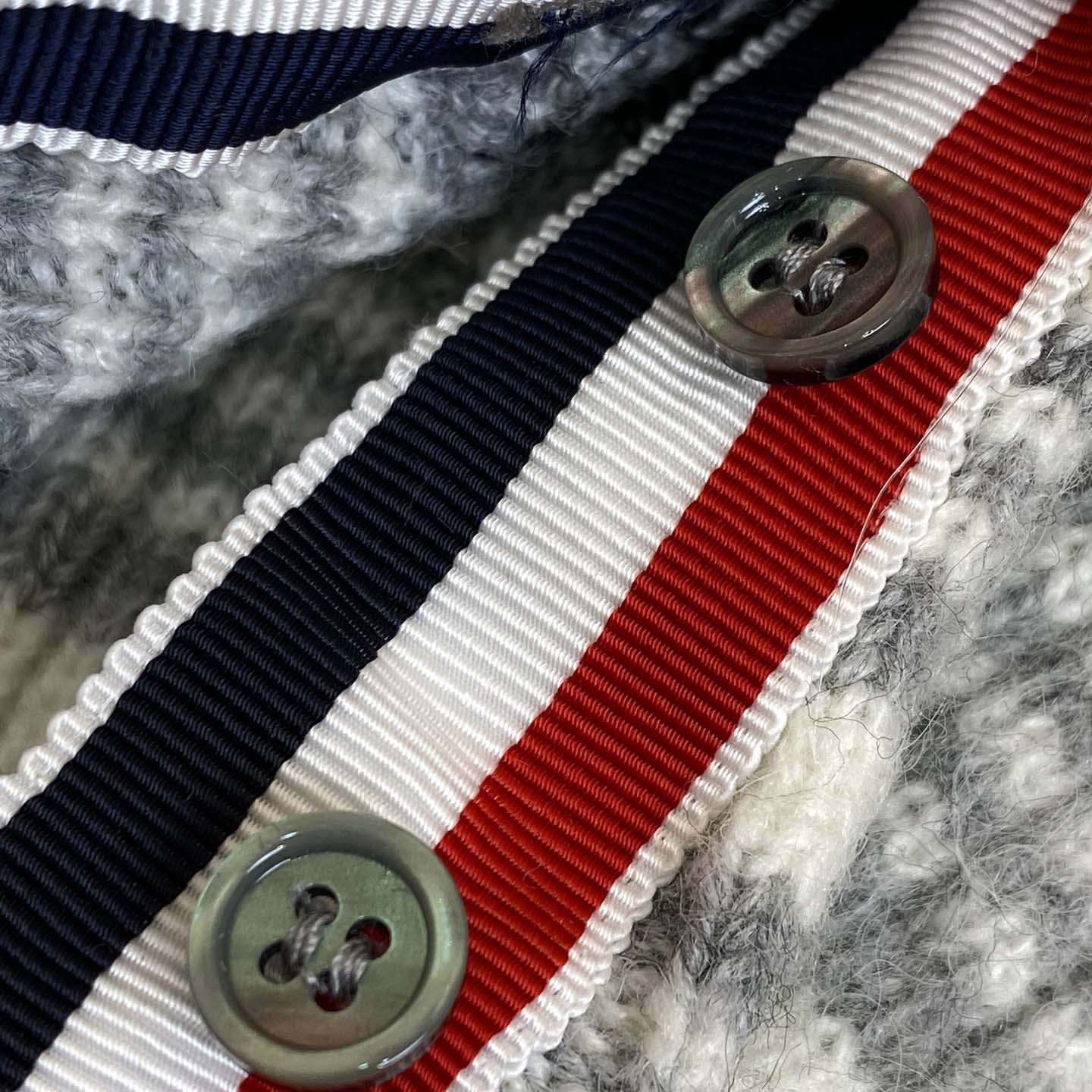 Thom Browne Mohair Check 4-Bar Crewneck - PerfectKickZ