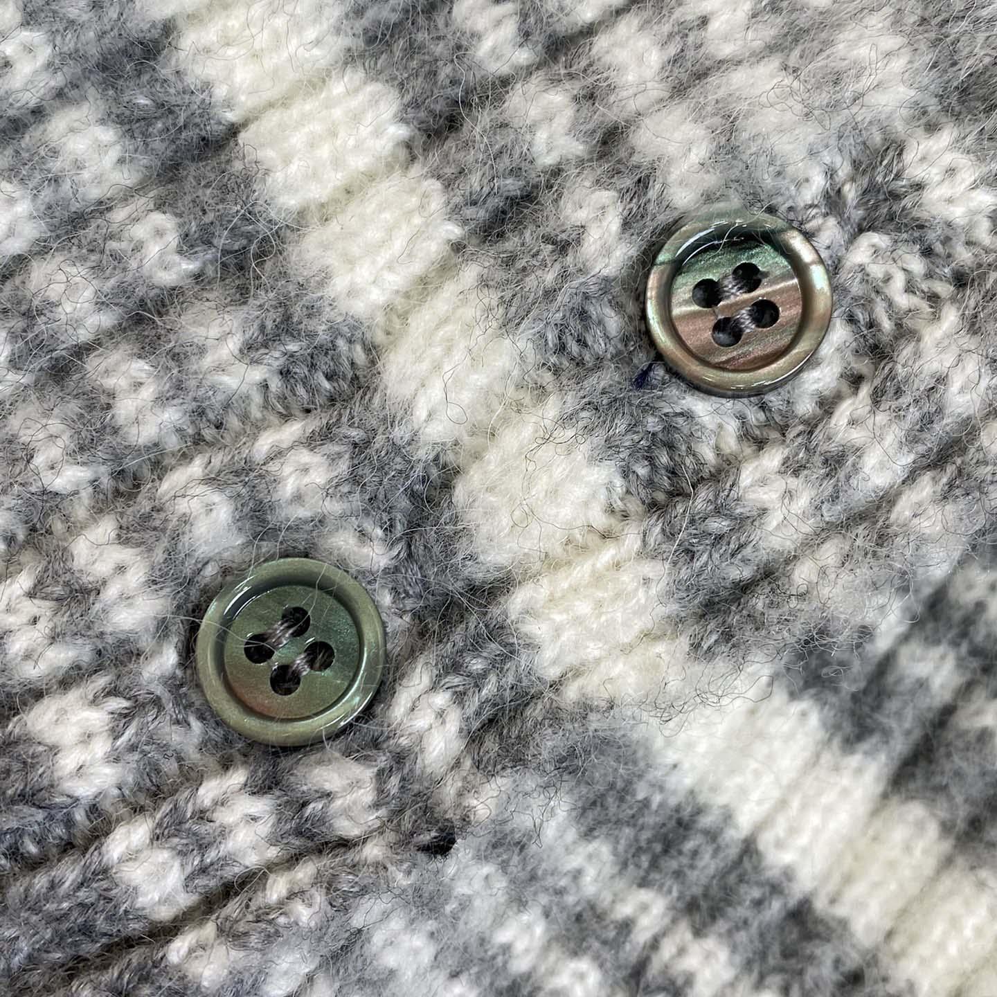 Thom Browne Mohair Check 4-Bar Crewneck - PerfectKickZ