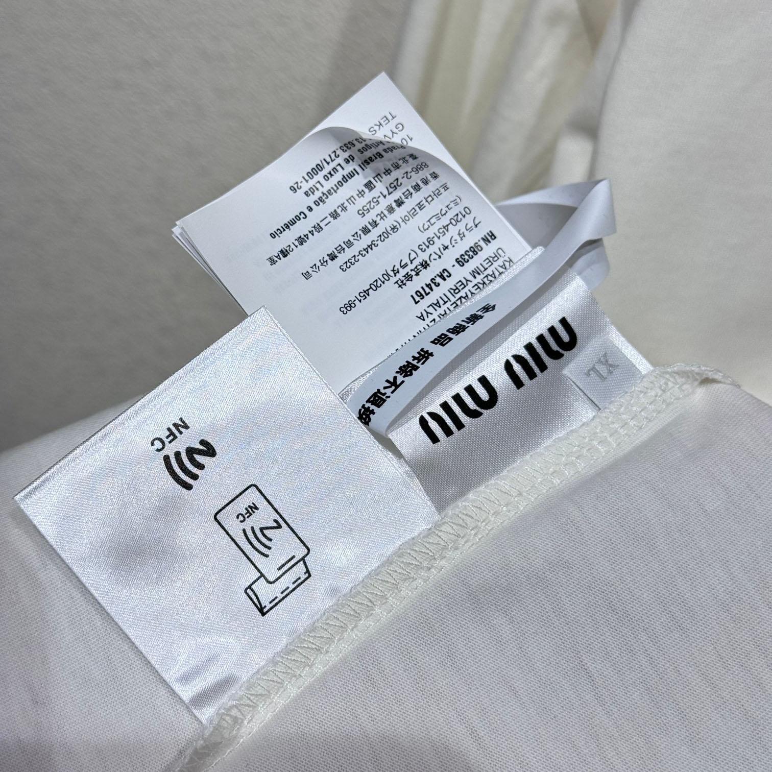 Miu Miu Long Sleeve Cotton T-shirt - PerfectKickZ