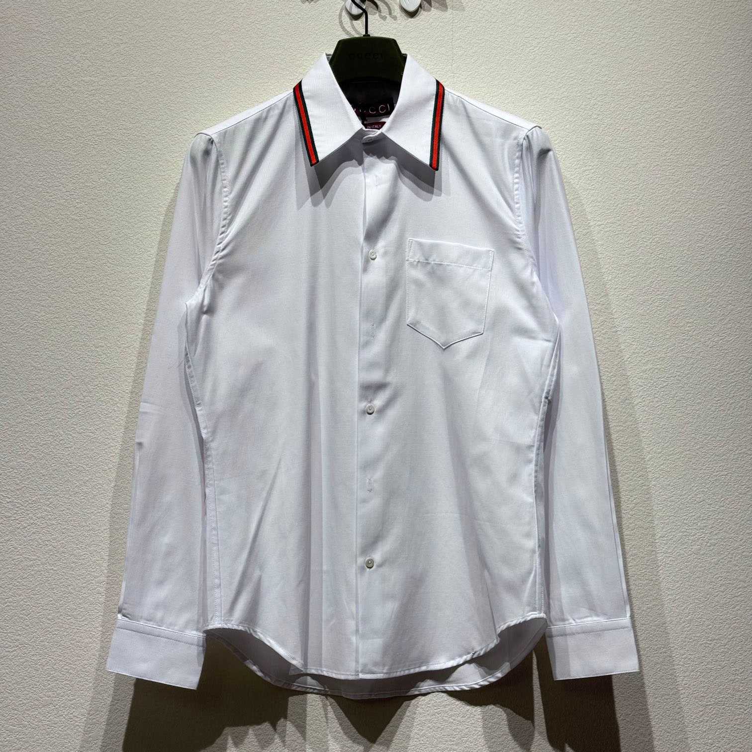 Gucci Oxford Cotton Shirt With Web - PerfectKickZ